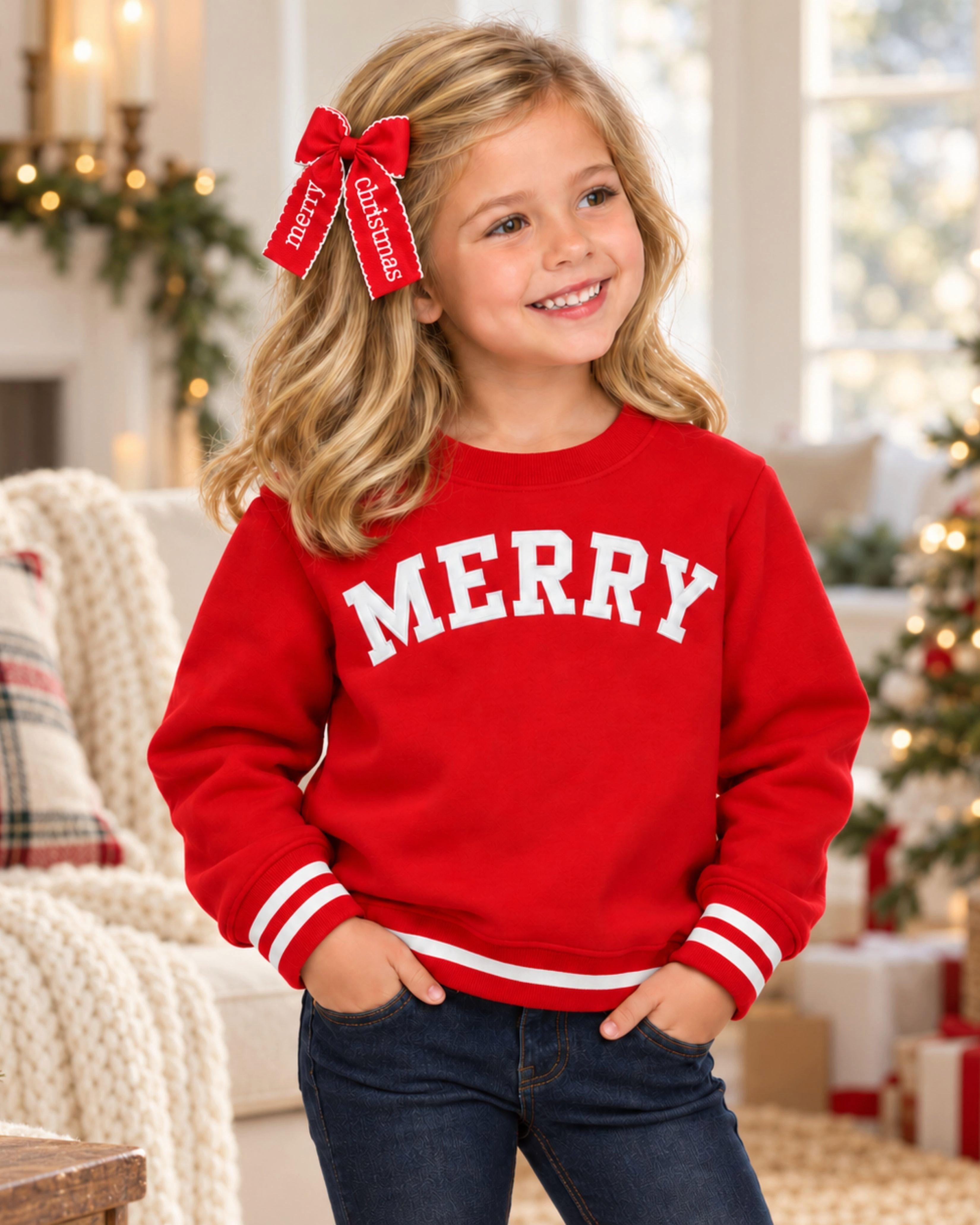 Merry Christmas Hair Bow image number 1