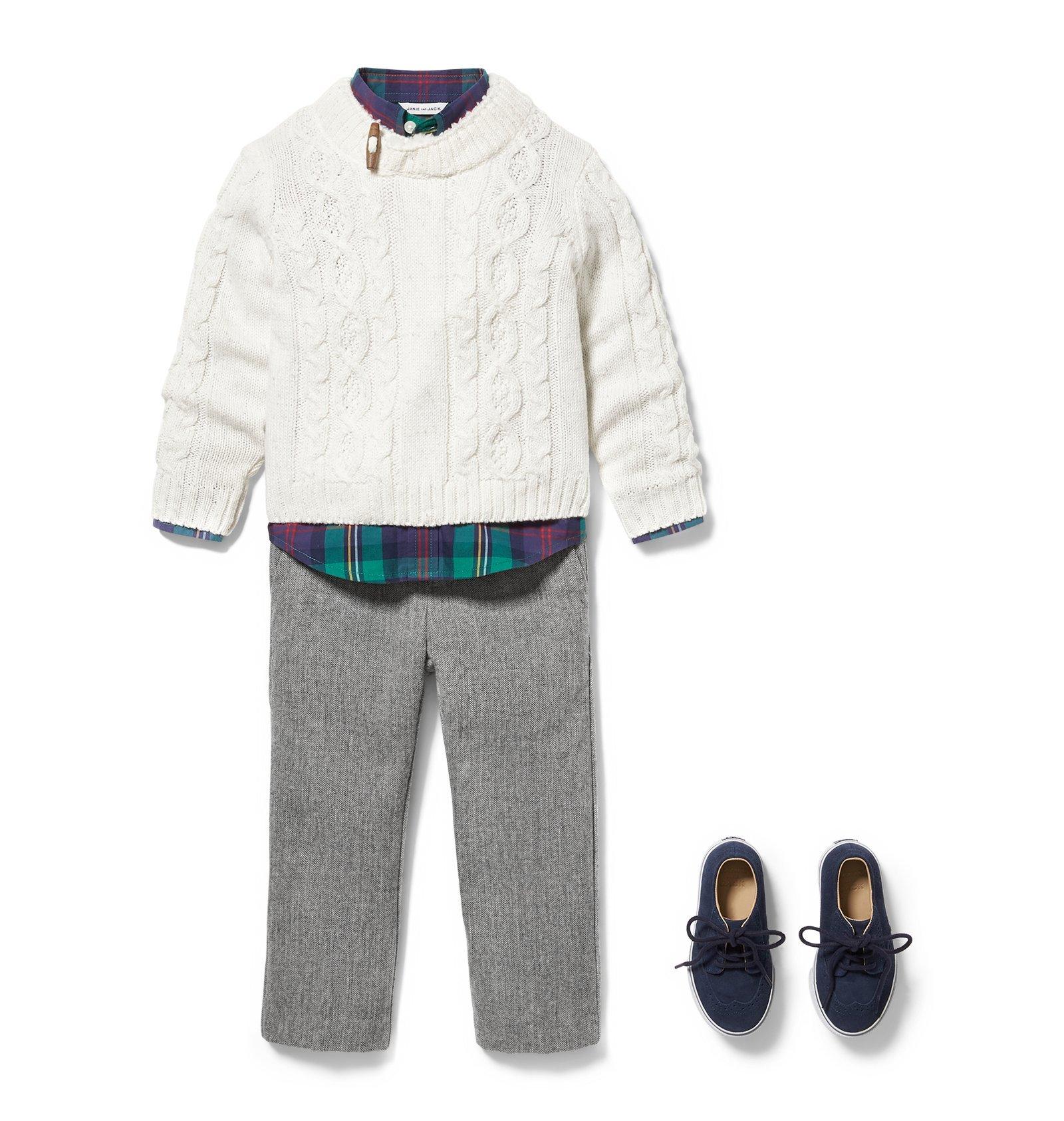 Cable Knit Sherpa Collar Pullover  image number 1