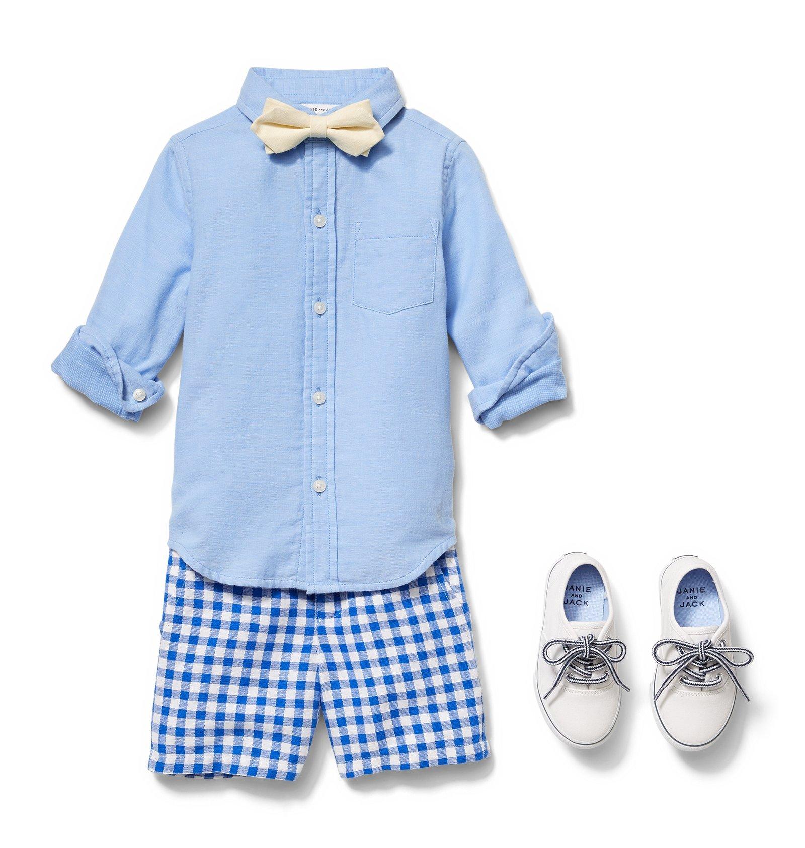 Linen Gingham Short image number 1