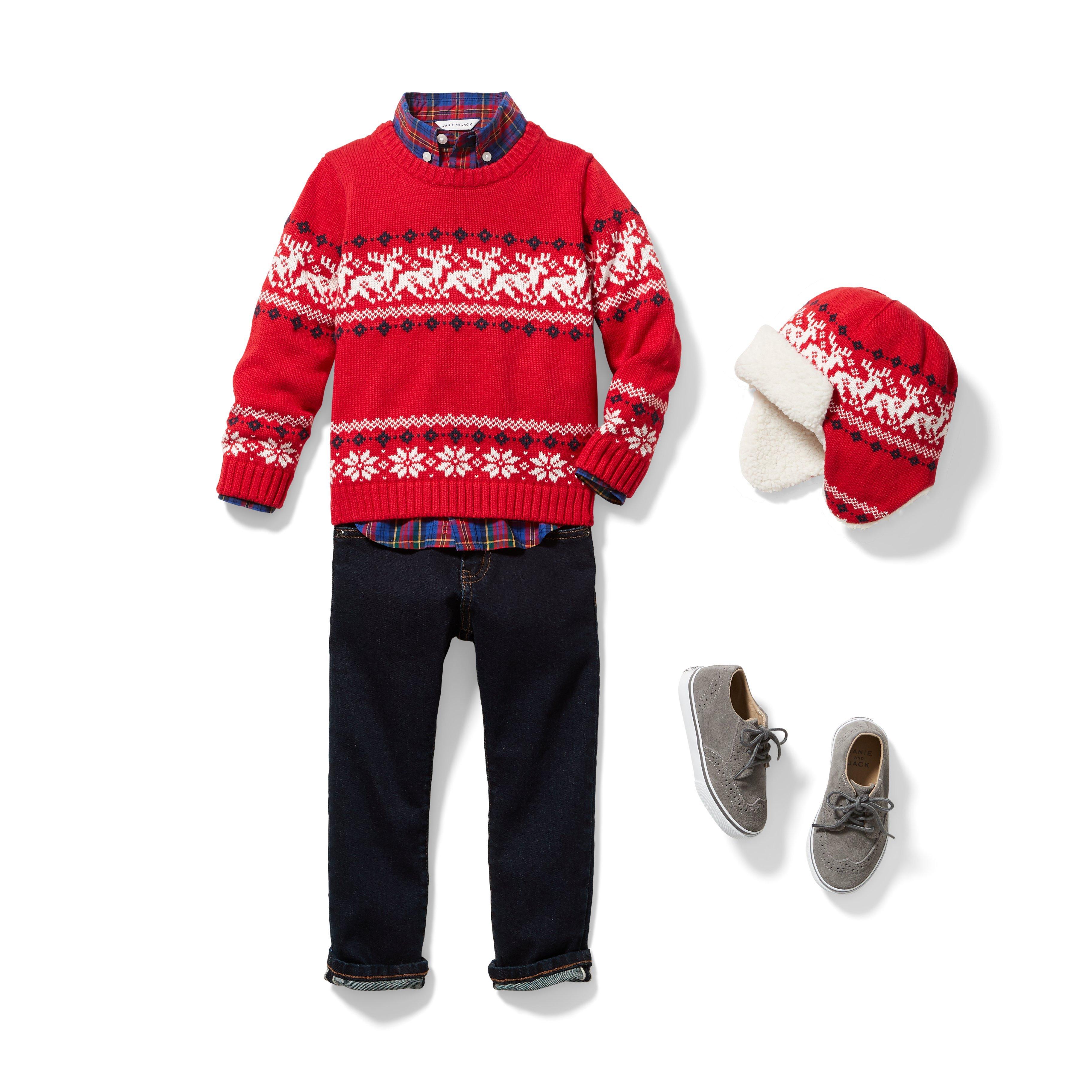 Gymboree Red Sweater with Reindeer 7 – The Sweet Pea Shop