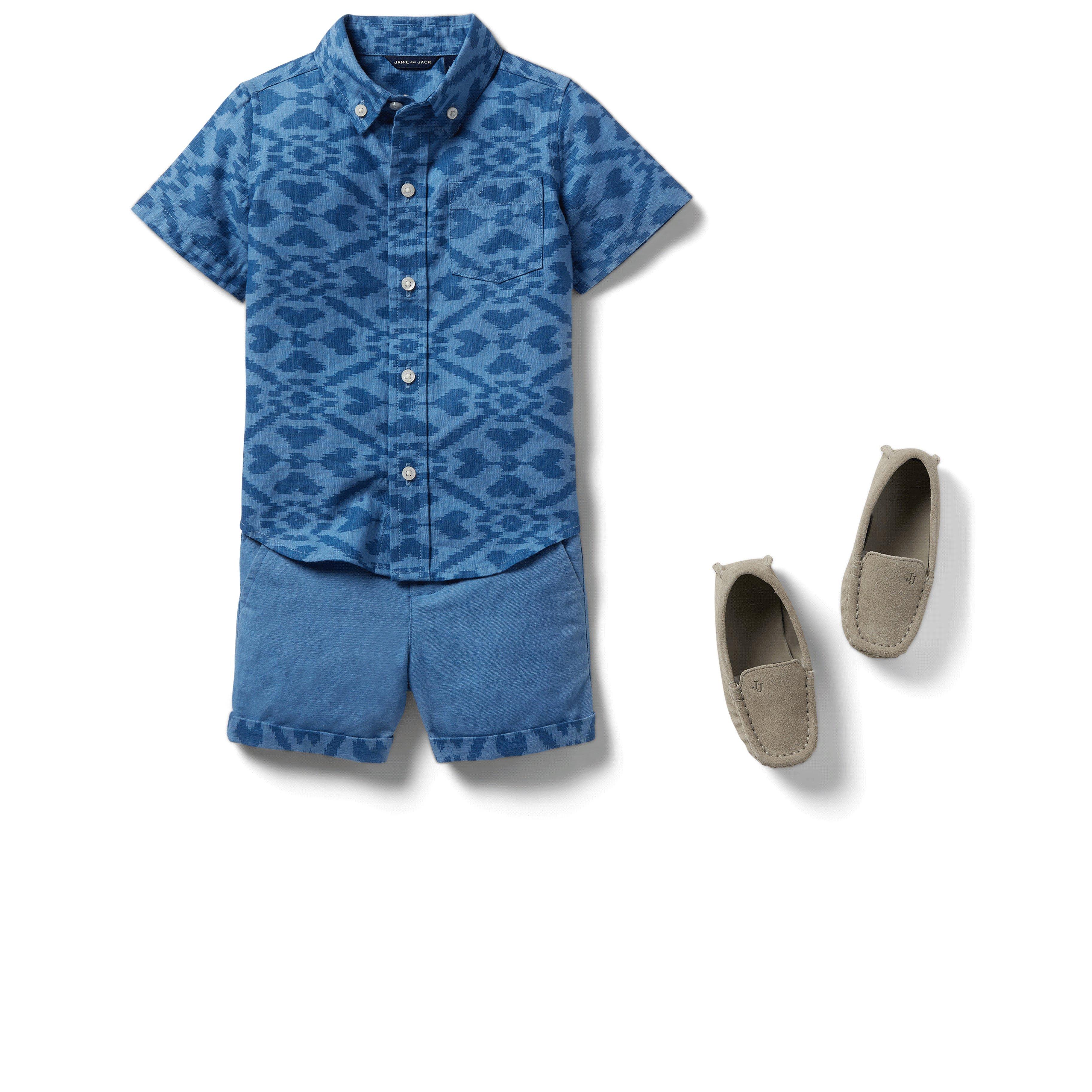 Ikat Hem Linen Shorts image number 2