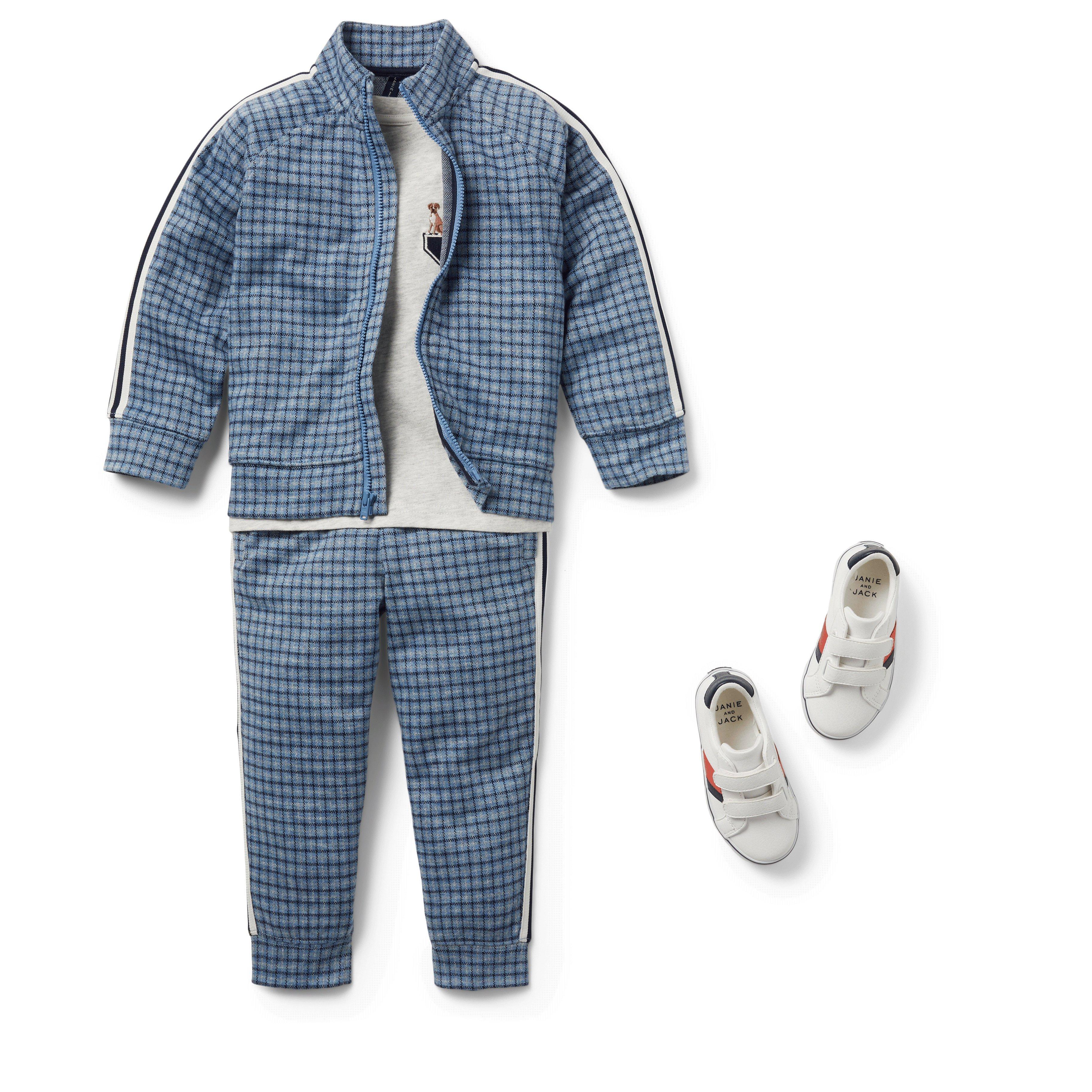 Plaid Jacquard Side Stripe Jogger  image number 2