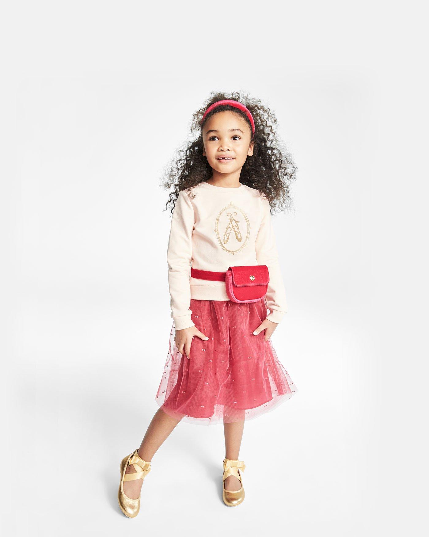 Juno Valentine Shimmer Bow Tulle Skirt  image number 2