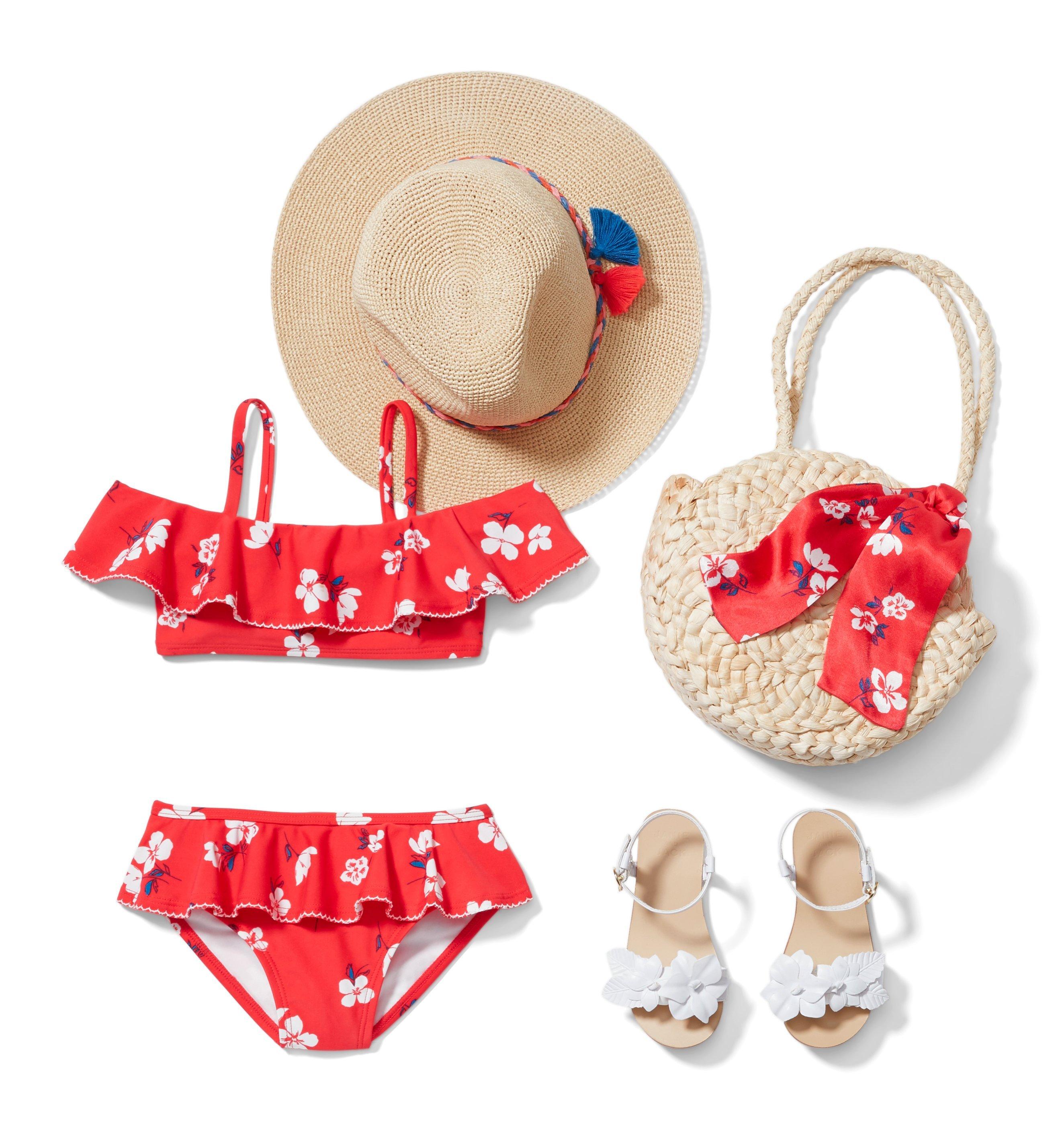 Floral Ruffle 2-Piece Swimsuit image number 1