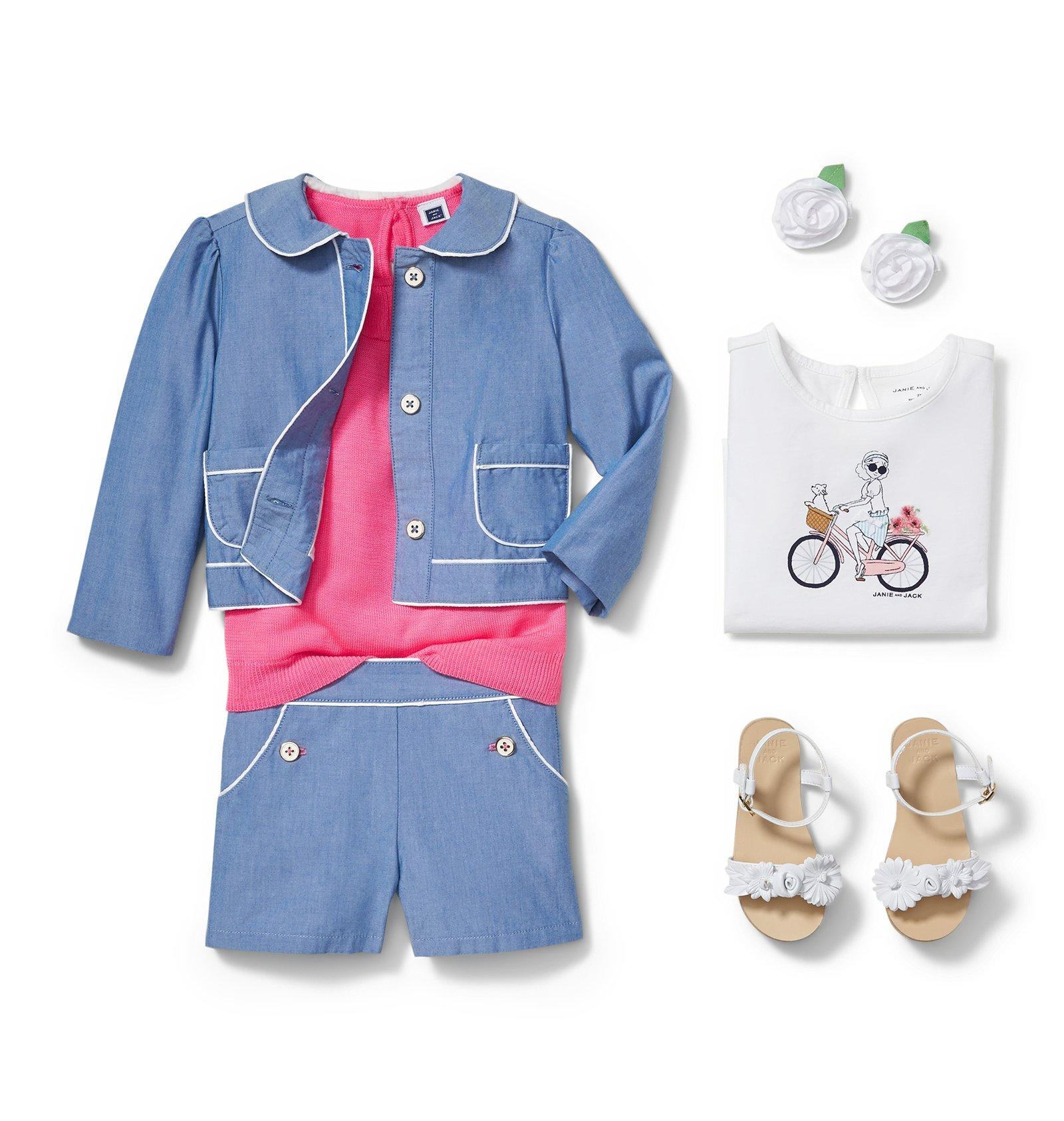White Trim Chambray Jacket image number 1