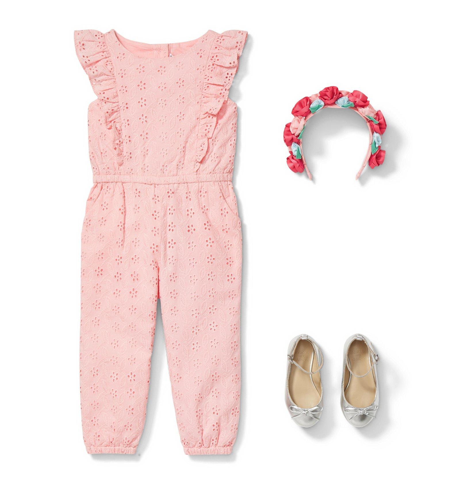 Ruffled Eyelet Jumpsuit image number 1