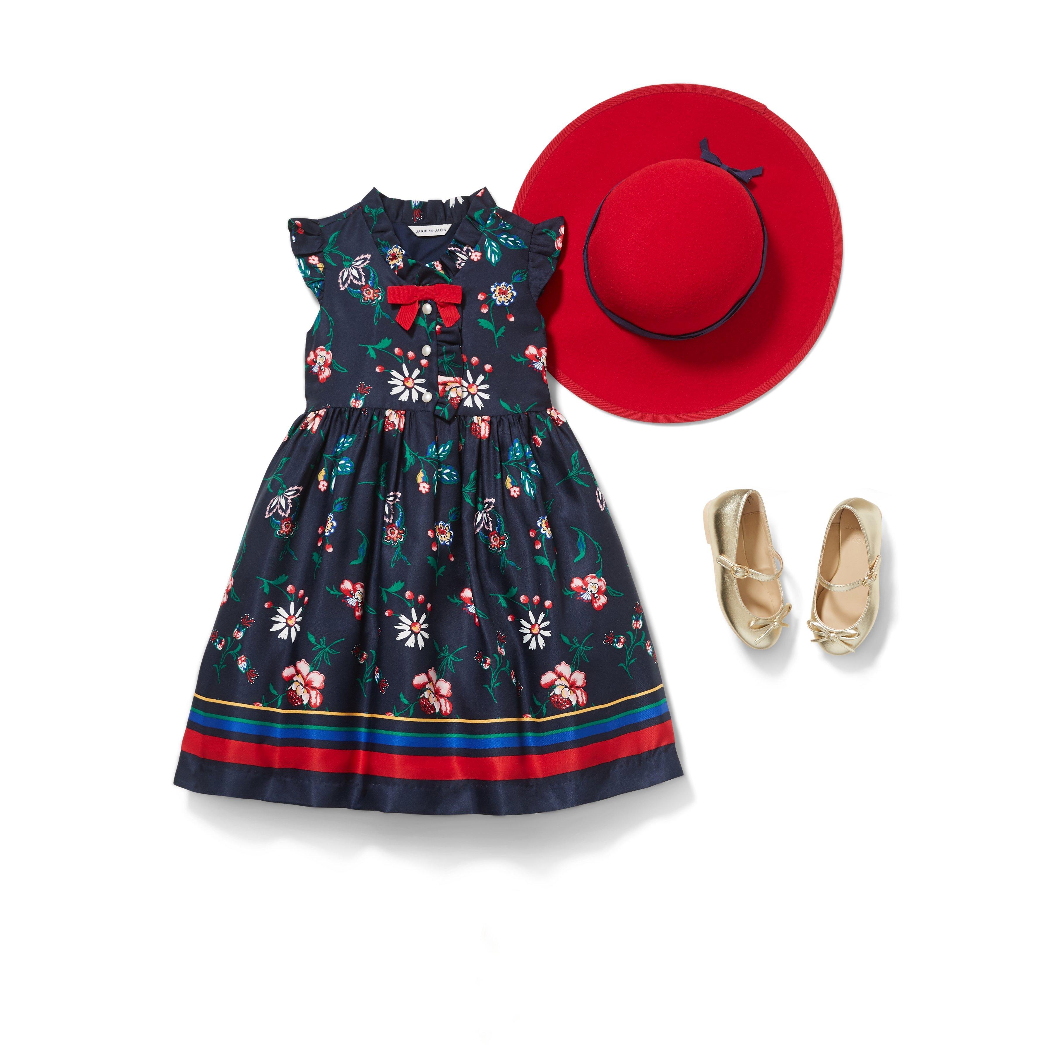 Floral Striped Border Dress image number 2