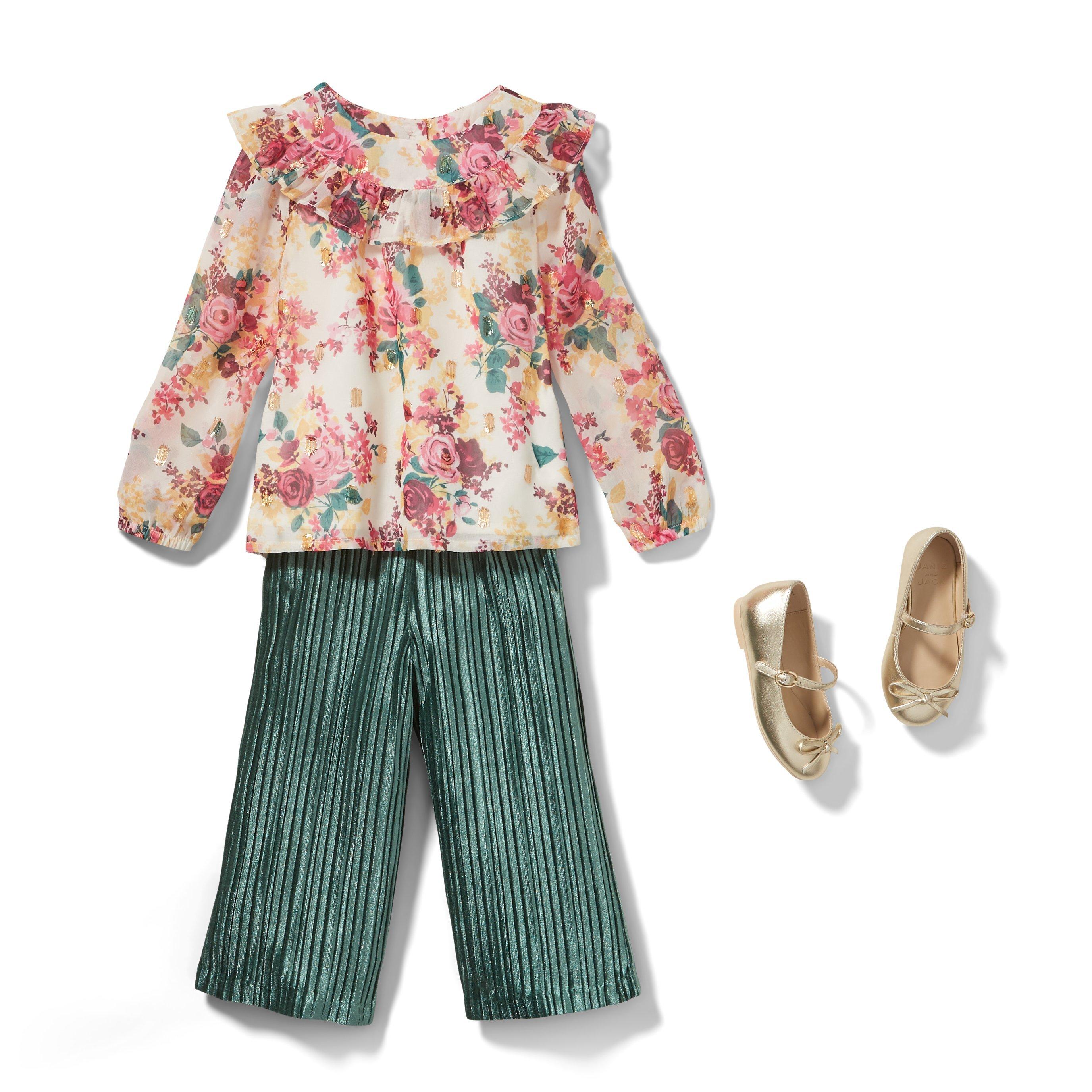 Velvet Pleated Wide Leg Pant image number 2