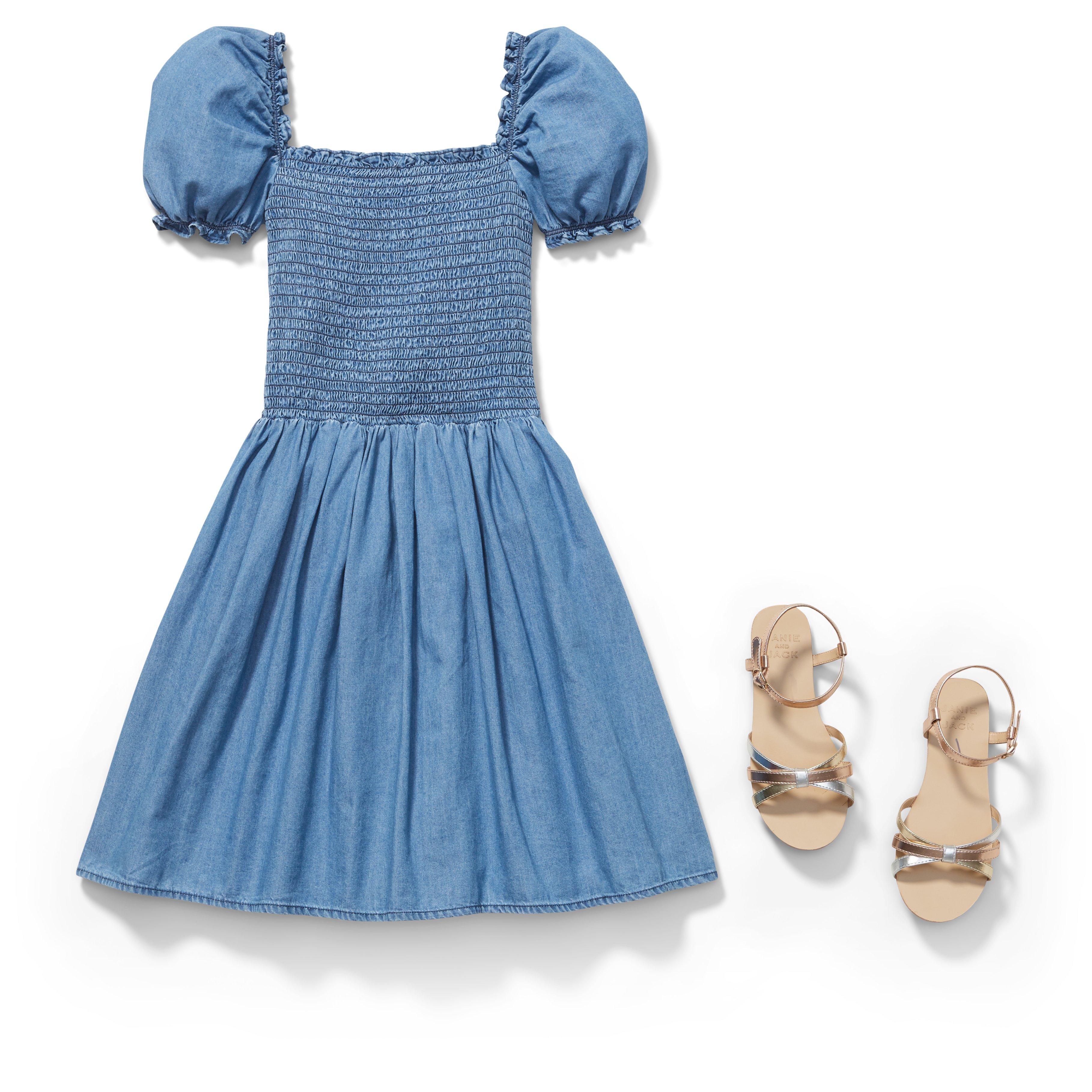 Chambray Smocked Dress image number 6