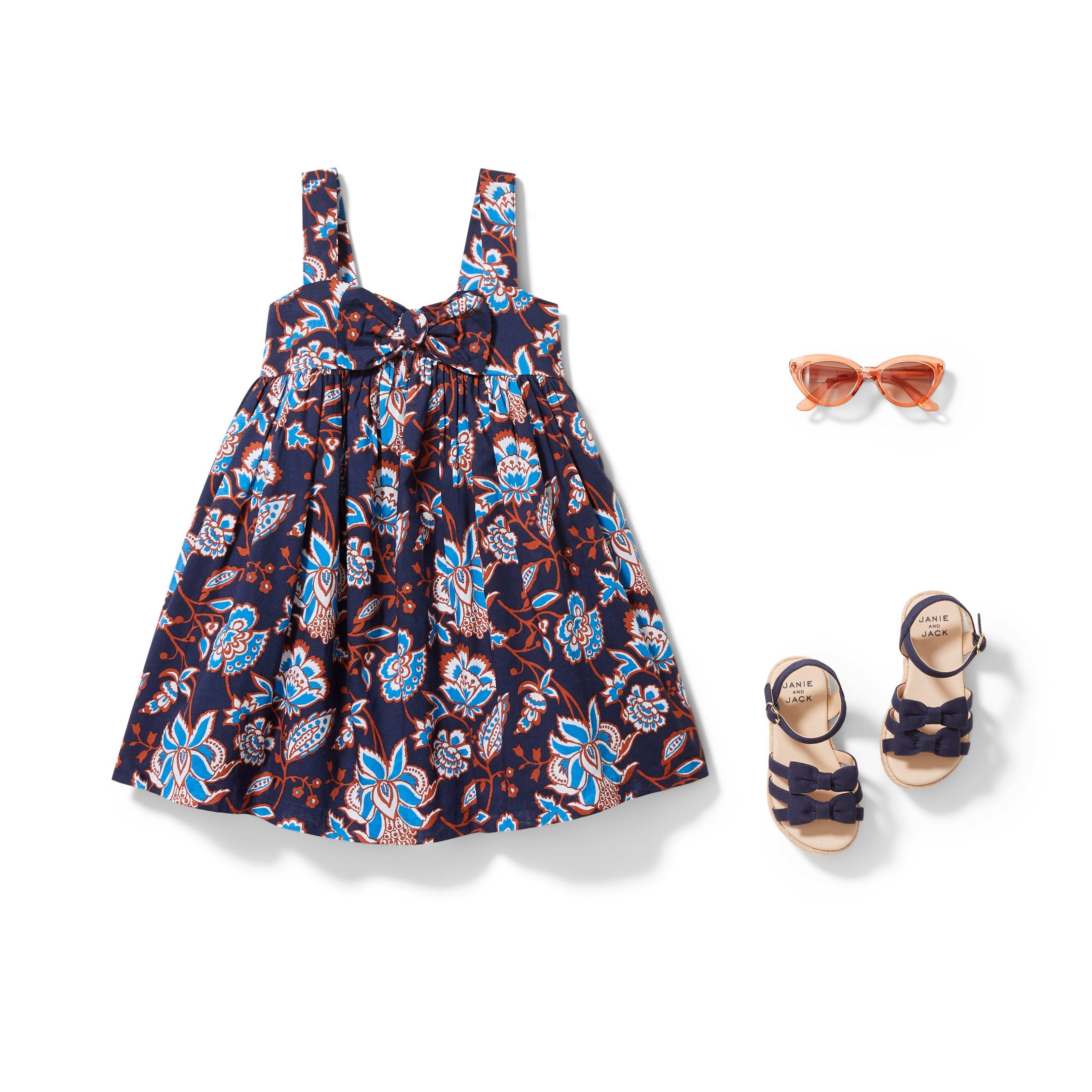 Paisley Floral Bow Swing Dress image number 2