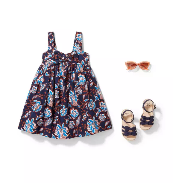 Paisley Floral Bow Swing Dress image number 2