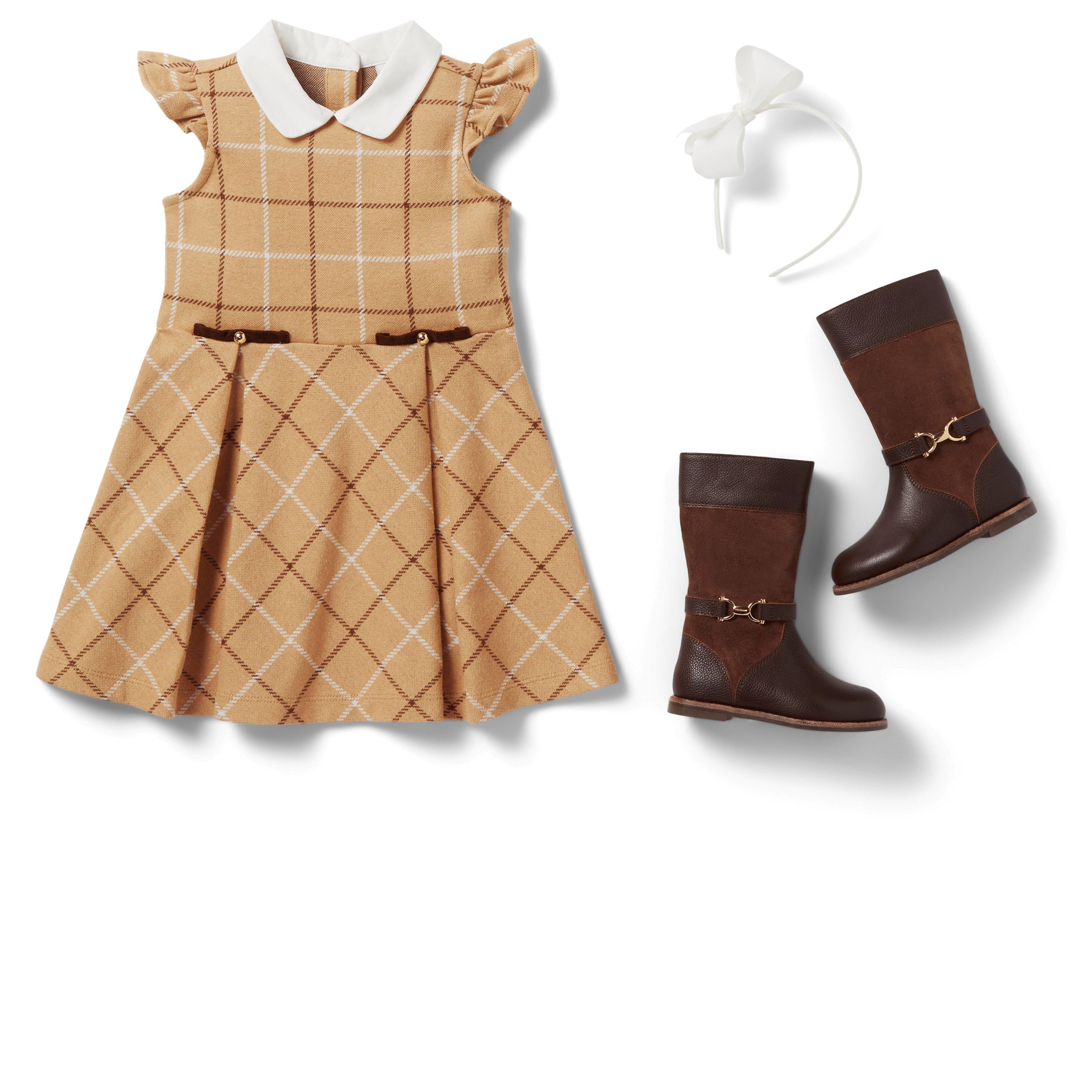 Check Collared Ponte Dress image number 2