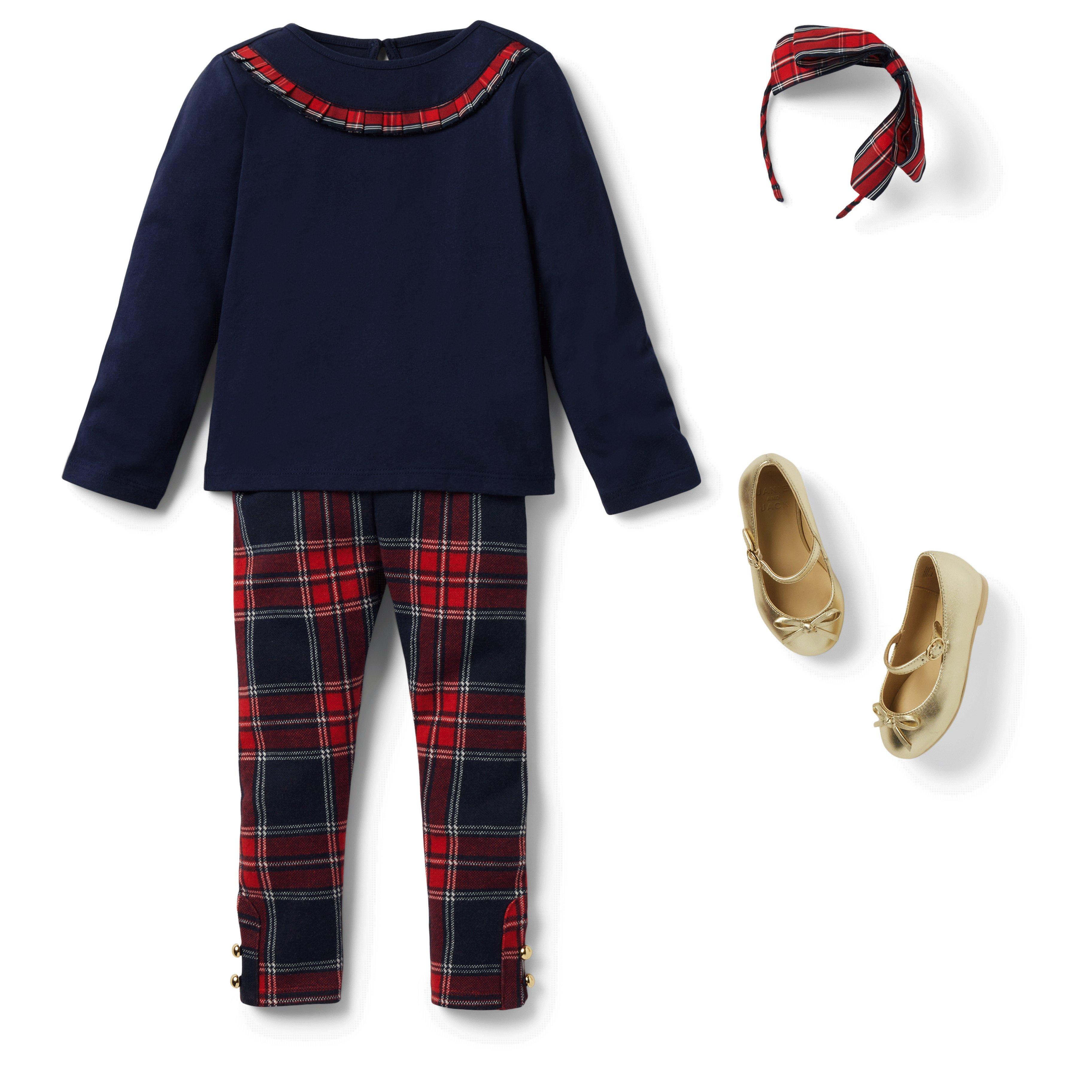 Plaid Ruffle Trim Top image number 2