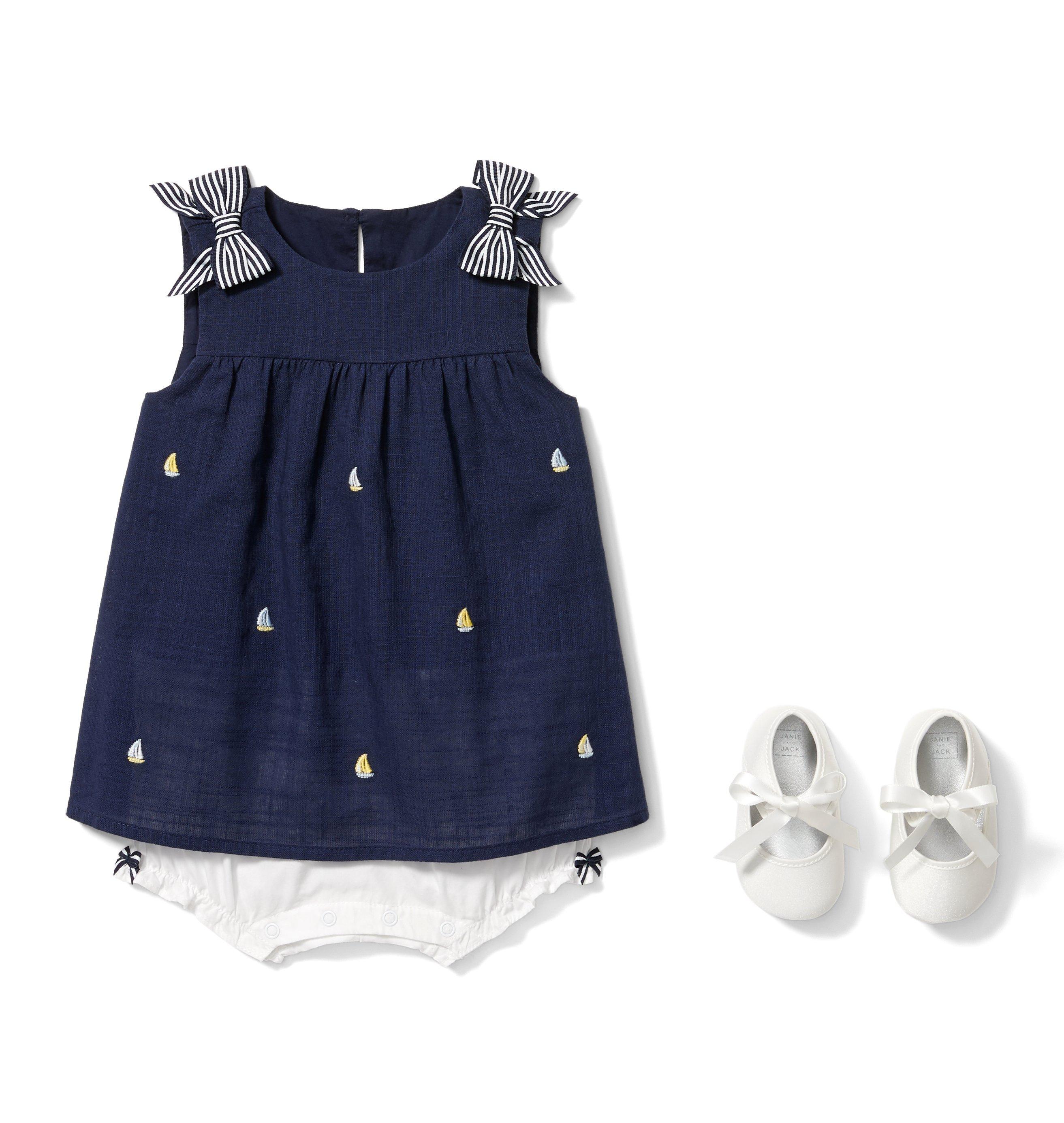 Embroidered Sailboat Dress 1-Piece  image number 1