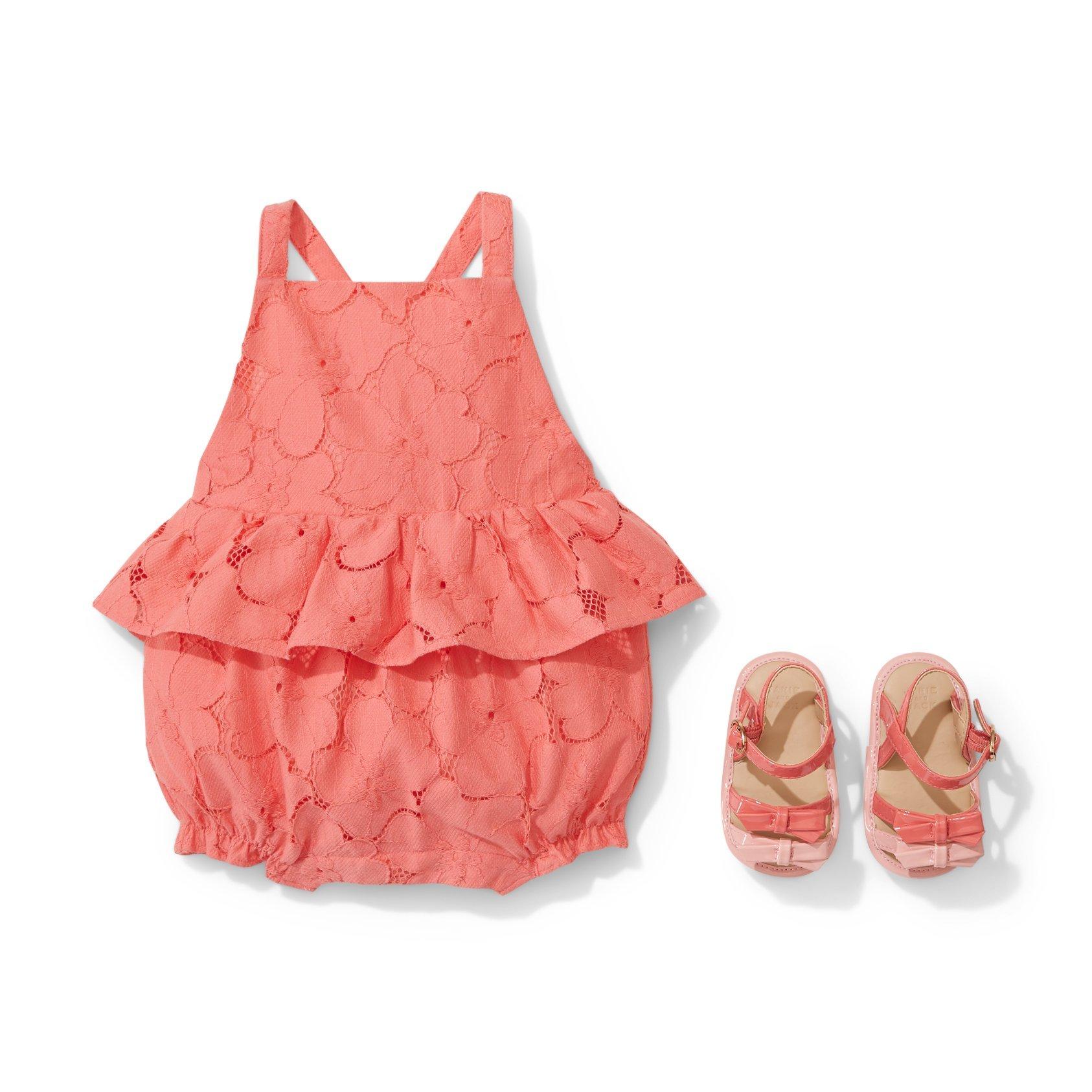 Baby Lace Peplum Romper image number 2