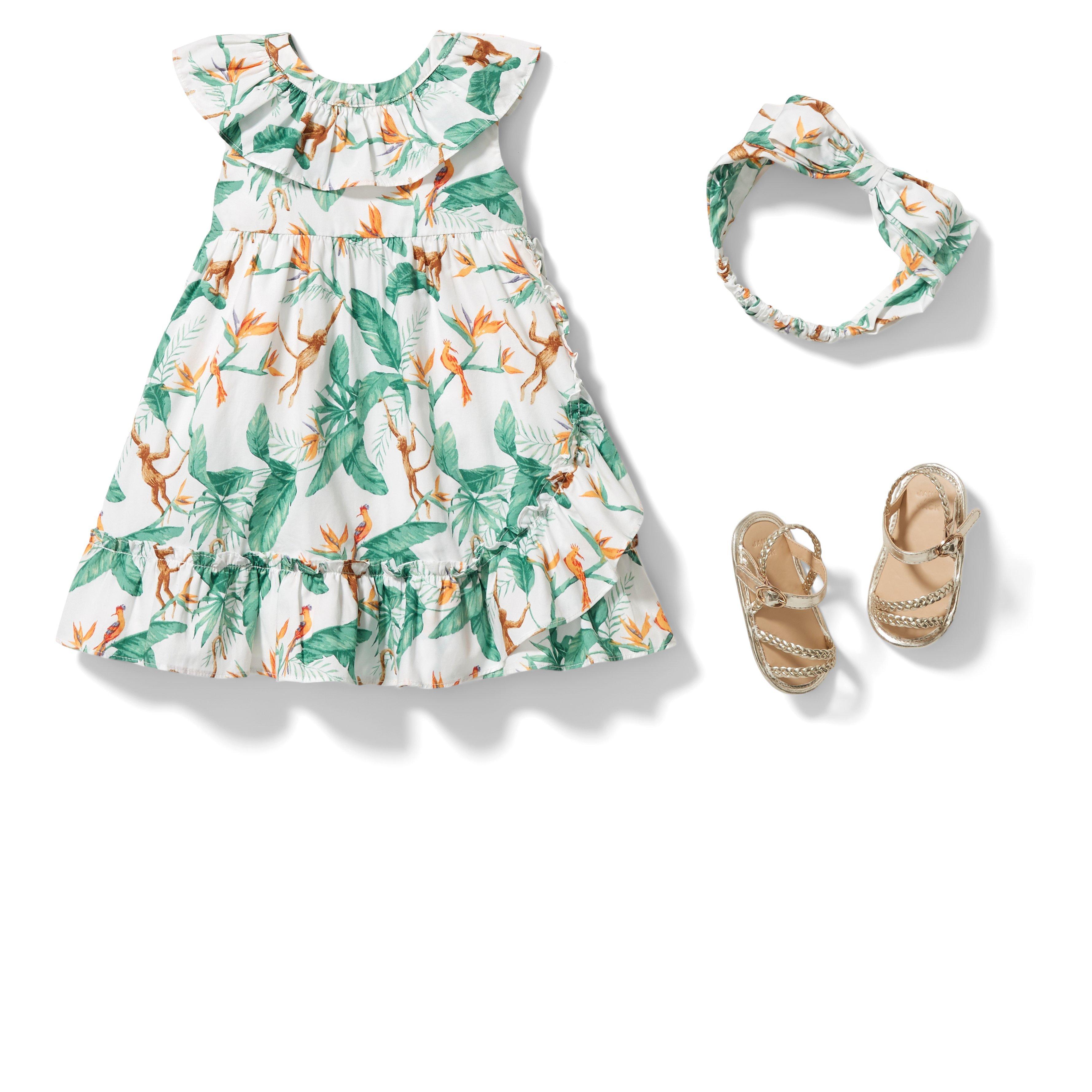 Newborn White Tropical Print Baby Tropical Dress by Janie and Jack