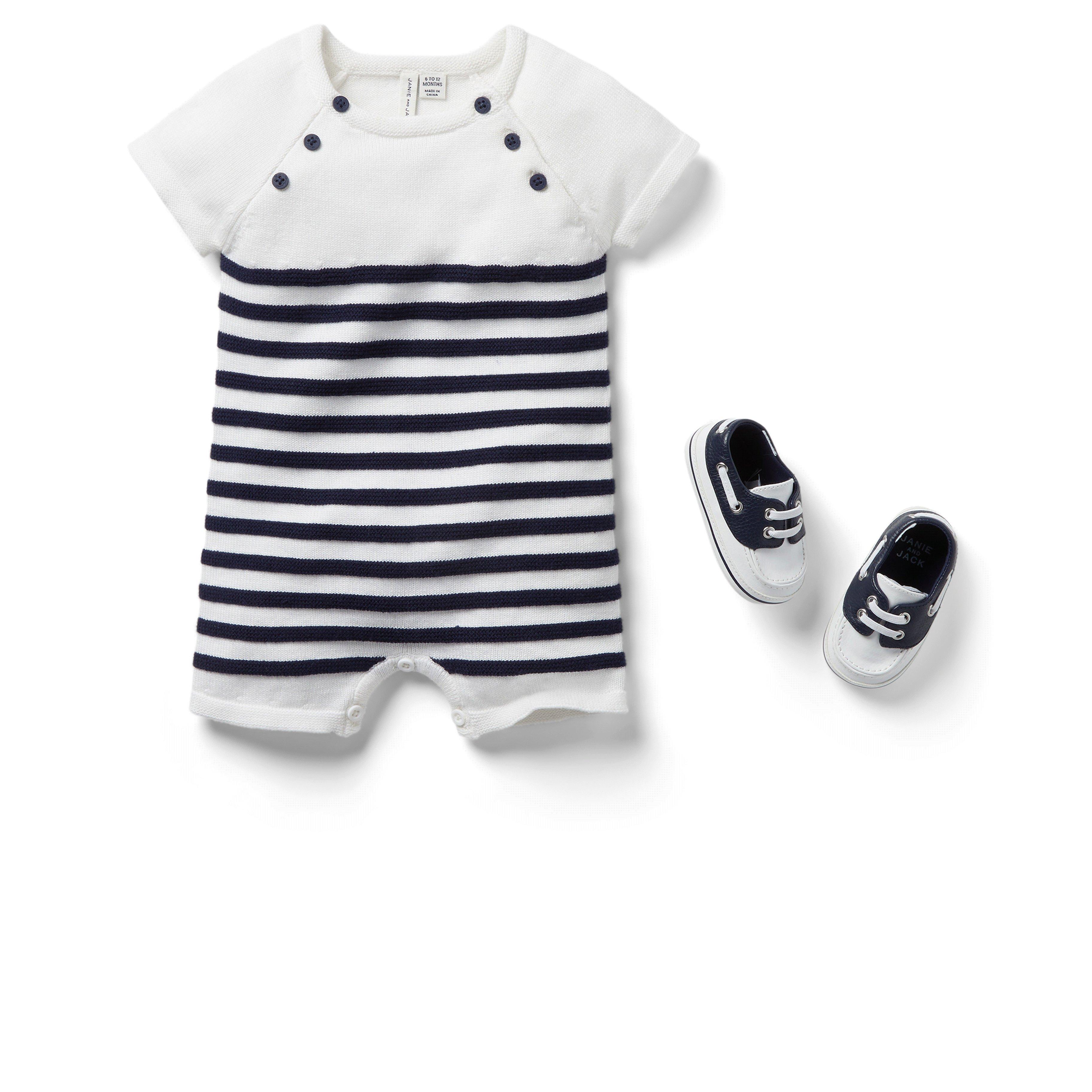 Baby Striped Sweater Romper  image number 2