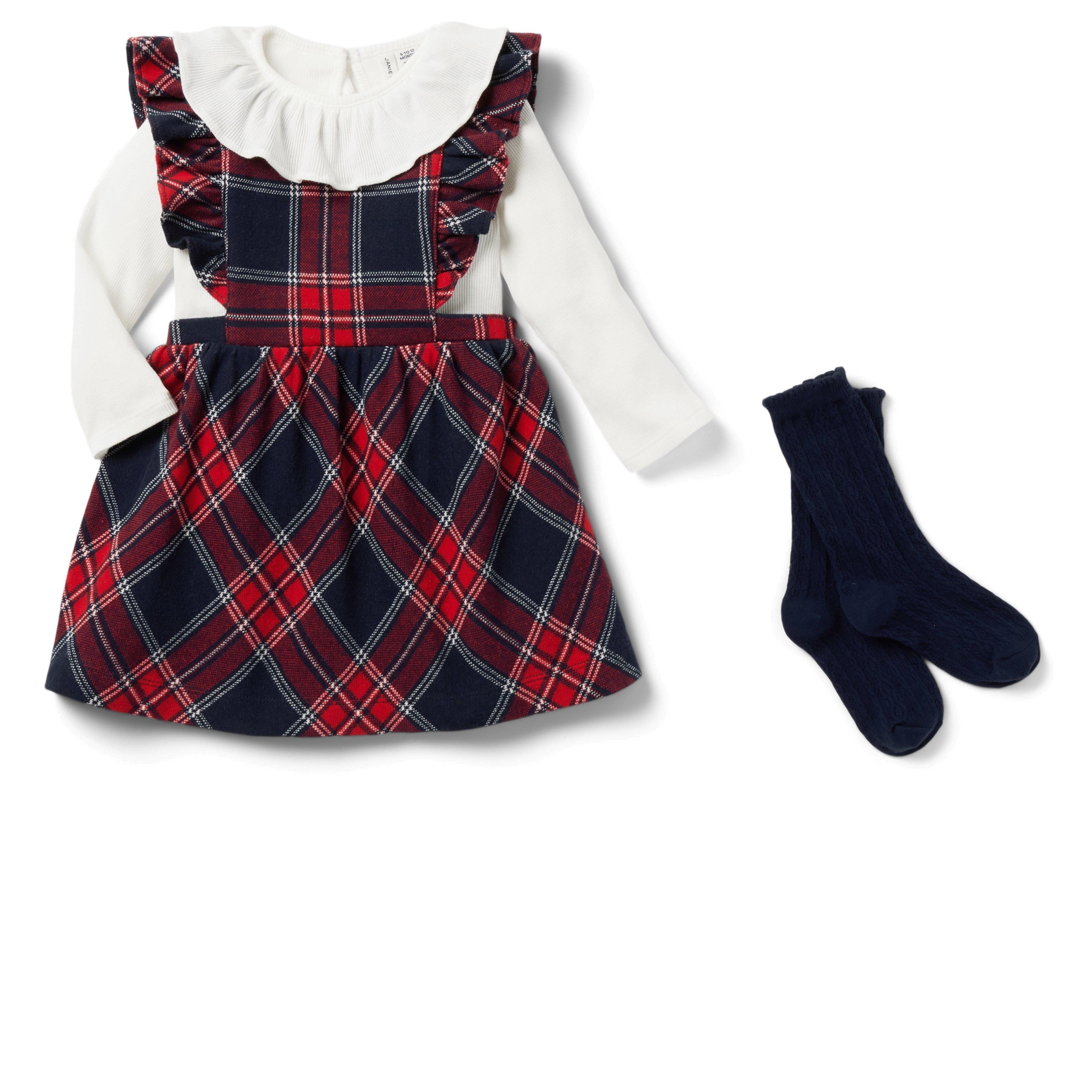 Baby Plaid Ruffle Jumper Dress image number 2
