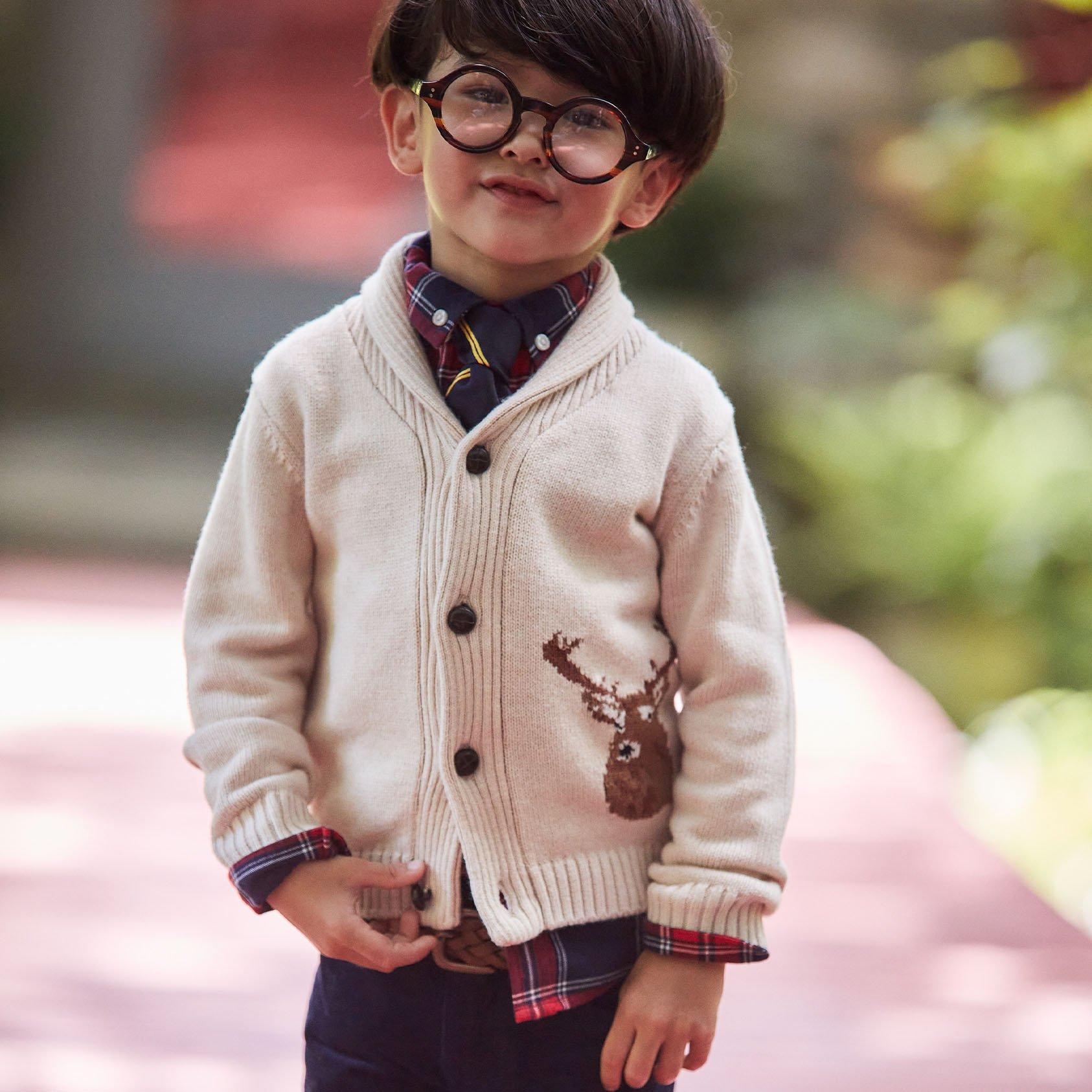 Reindeer Shawl Collar Cardigan image number 1