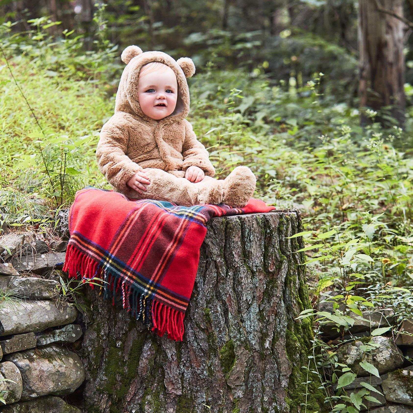 Baby Faux Fur Hooded Bear 1-Piece image number 1