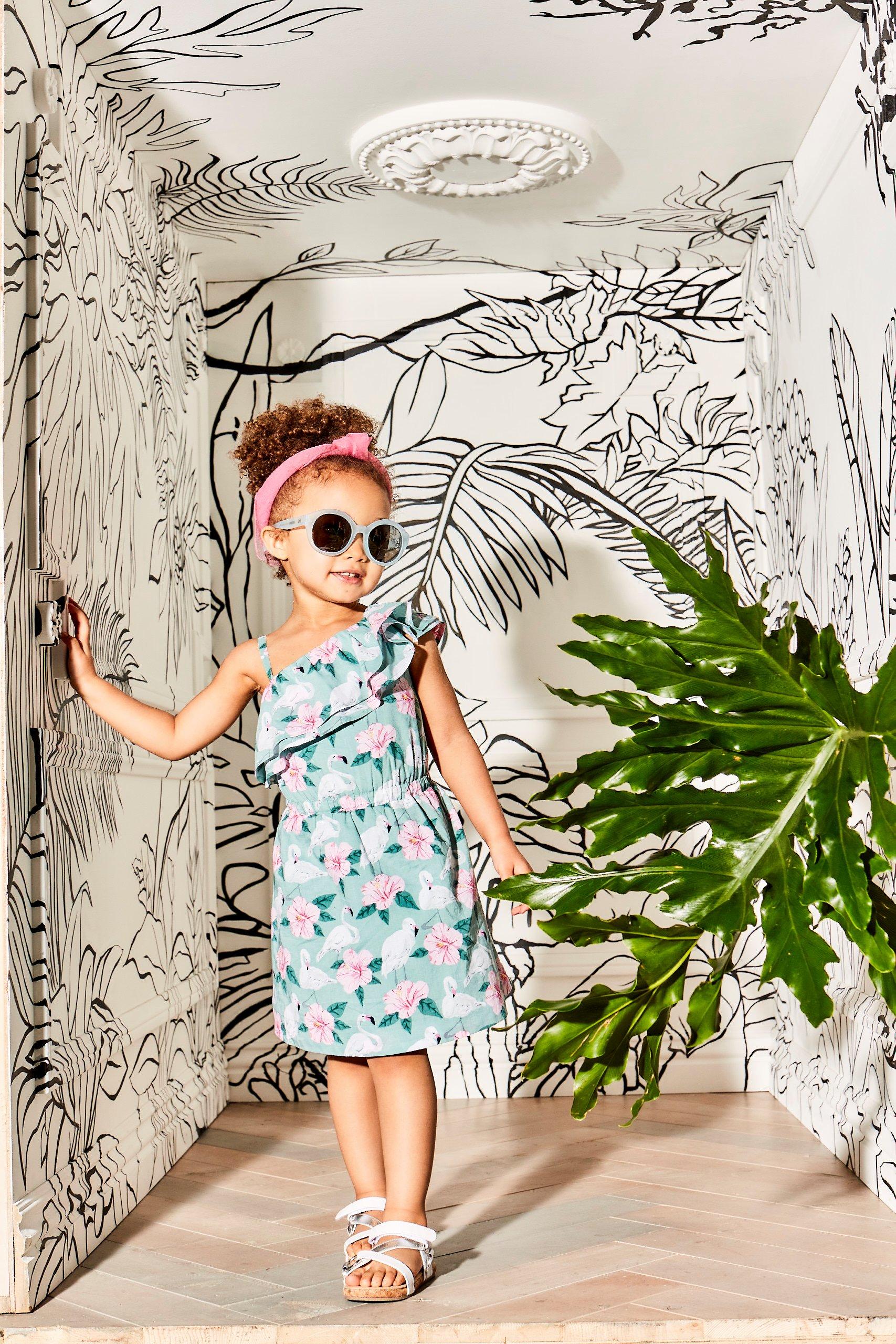 Flamingo Hibiscus Ruffle Dress image number 2