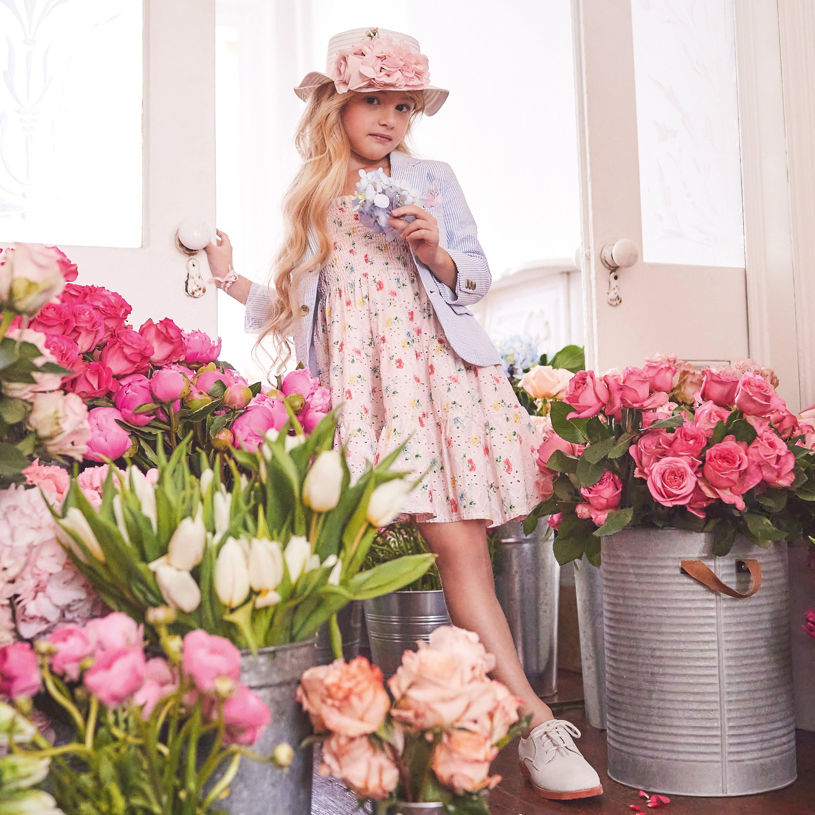 Floral Eyelet Tiered Dress image number 1