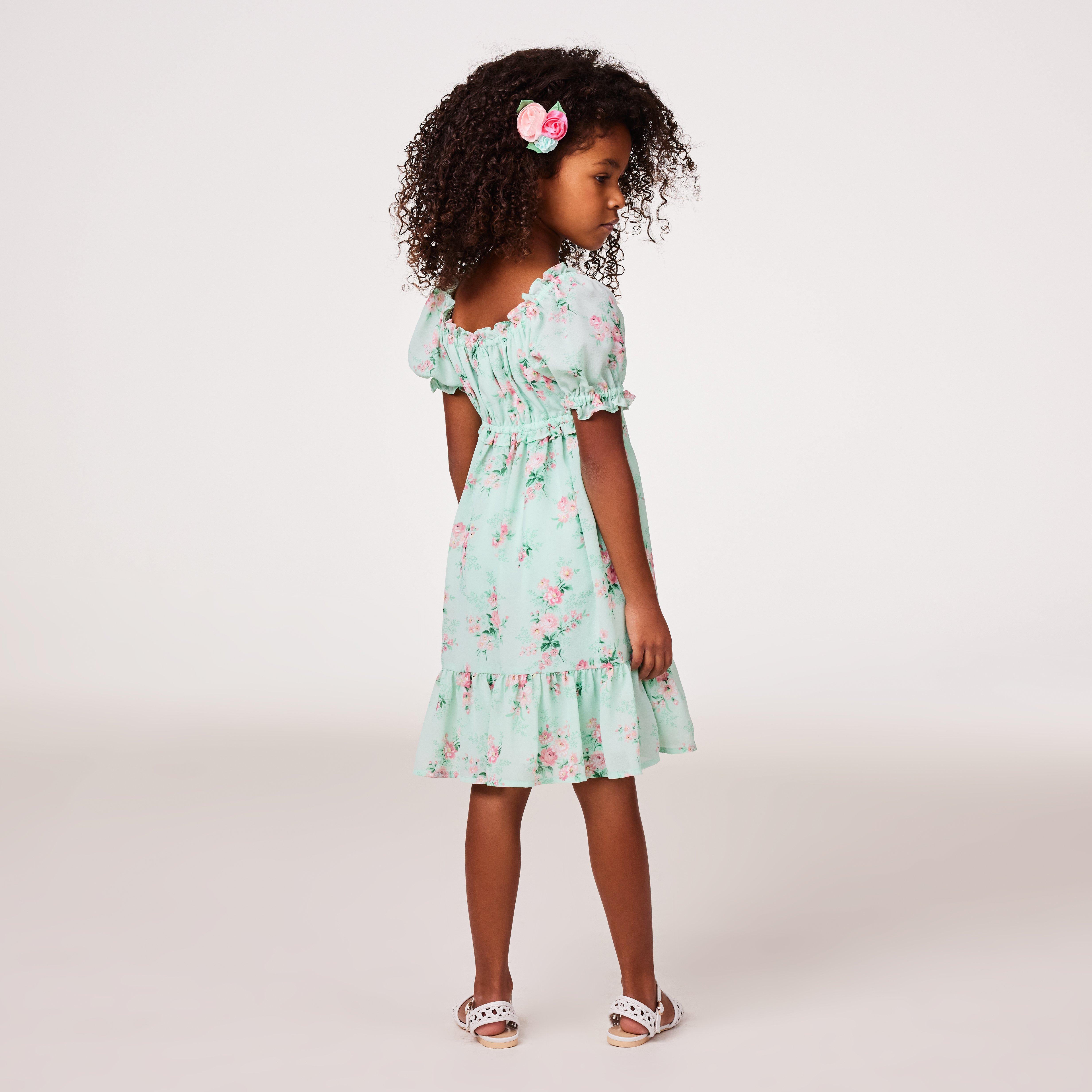 Floral Chiffon Puff Sleeve Dress image number 5