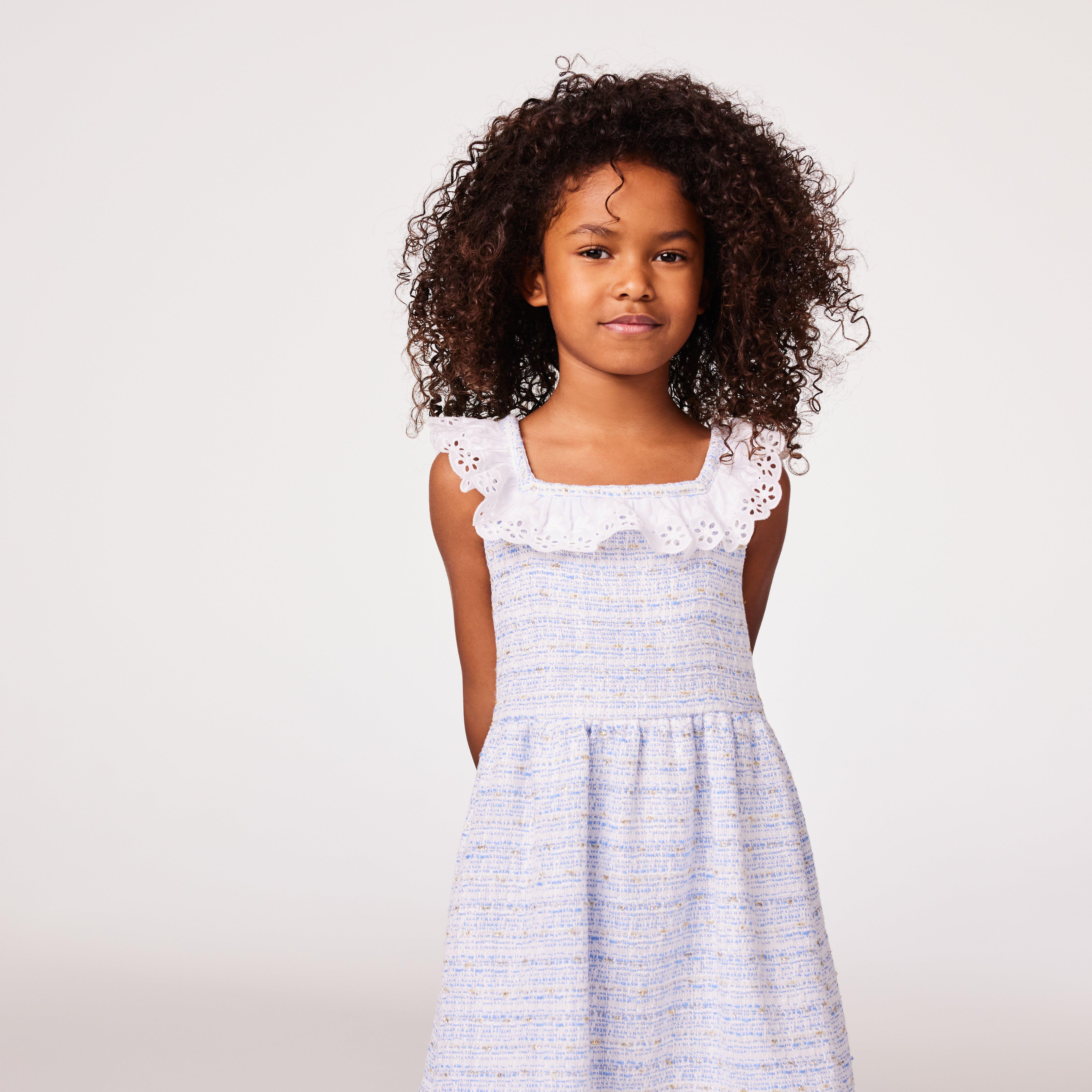 Eyelet Trim Boucle Dress image number 5