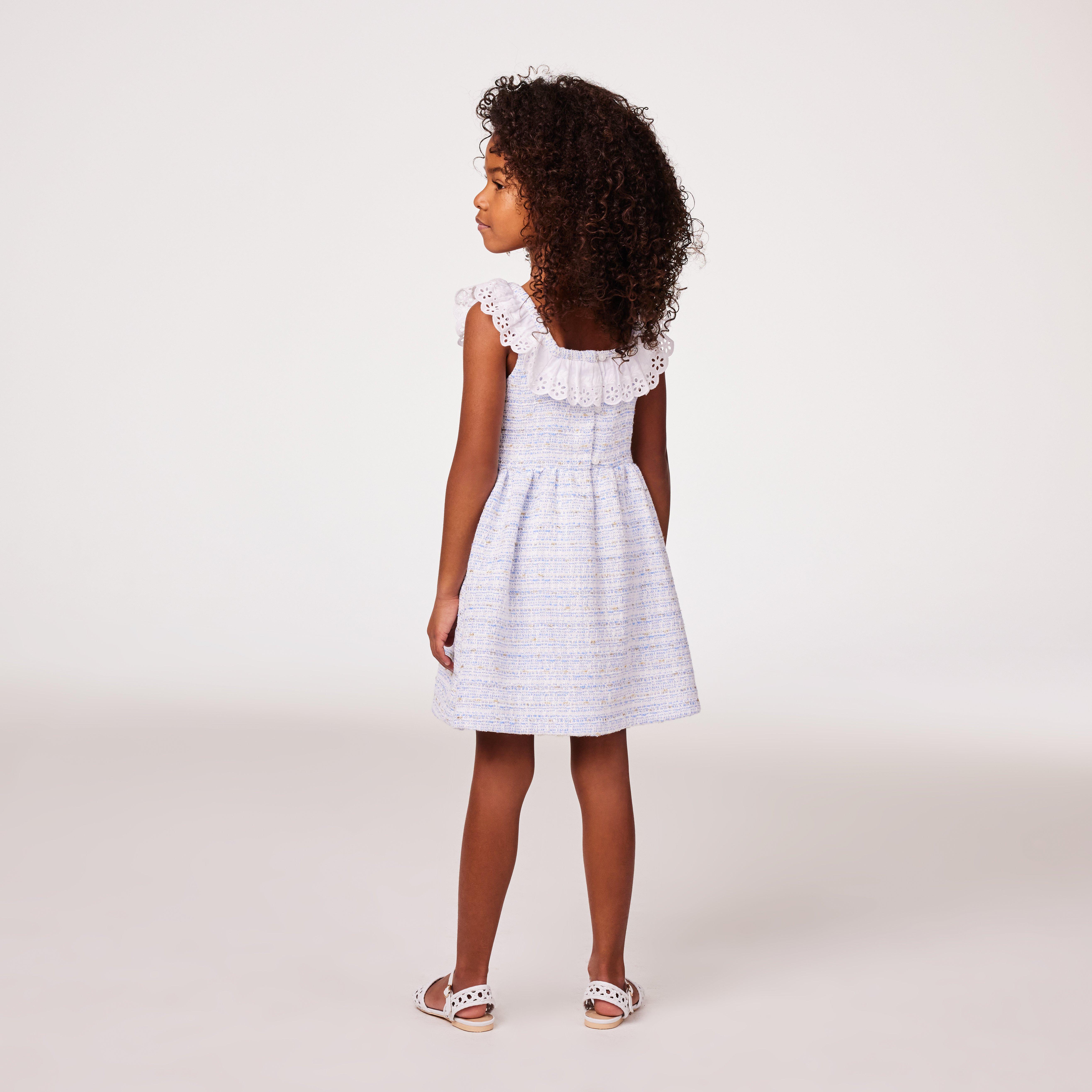 Eyelet Trim Boucle Dress image number 4