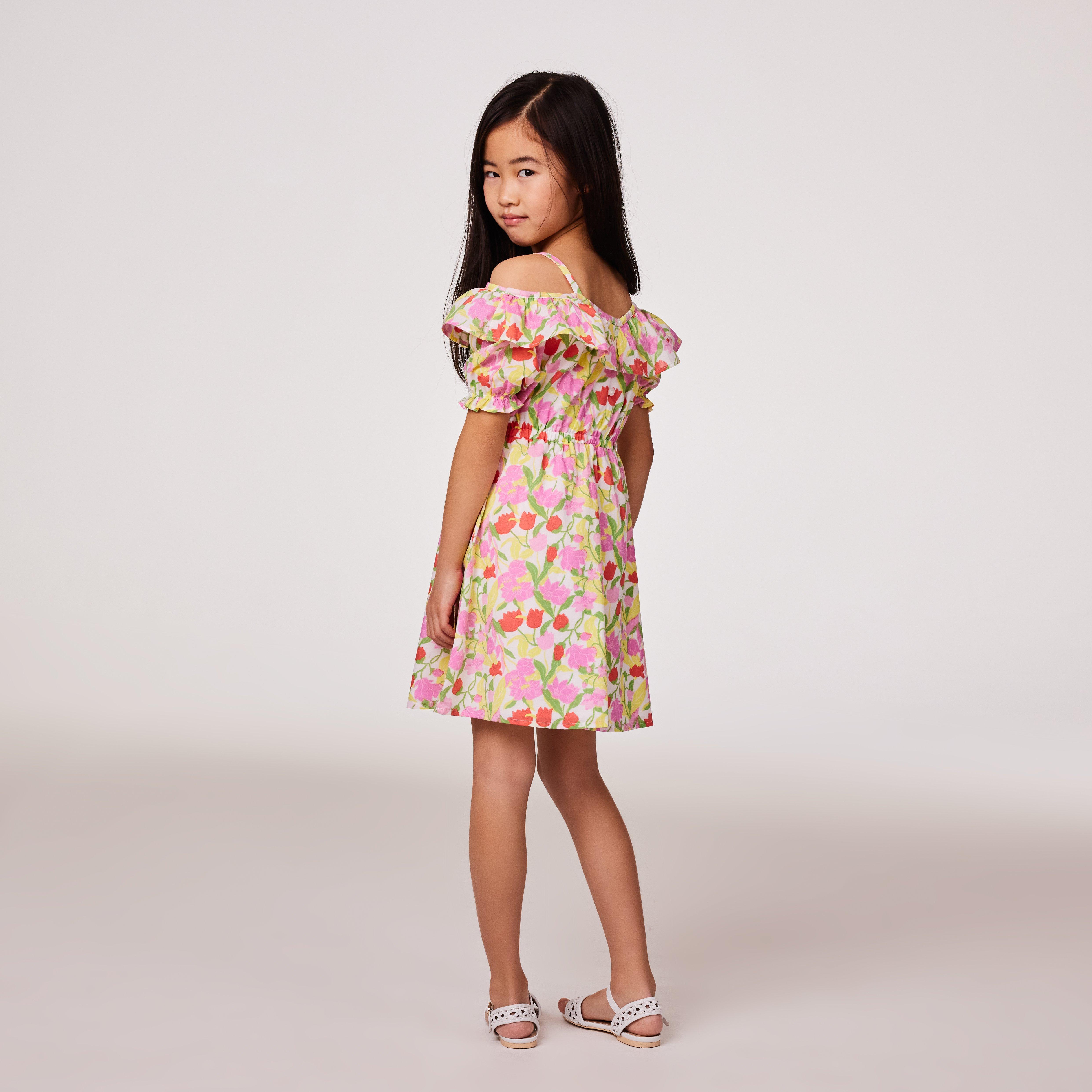 Gymboree Girls Floral Cold Shoulder Dress 6-12M