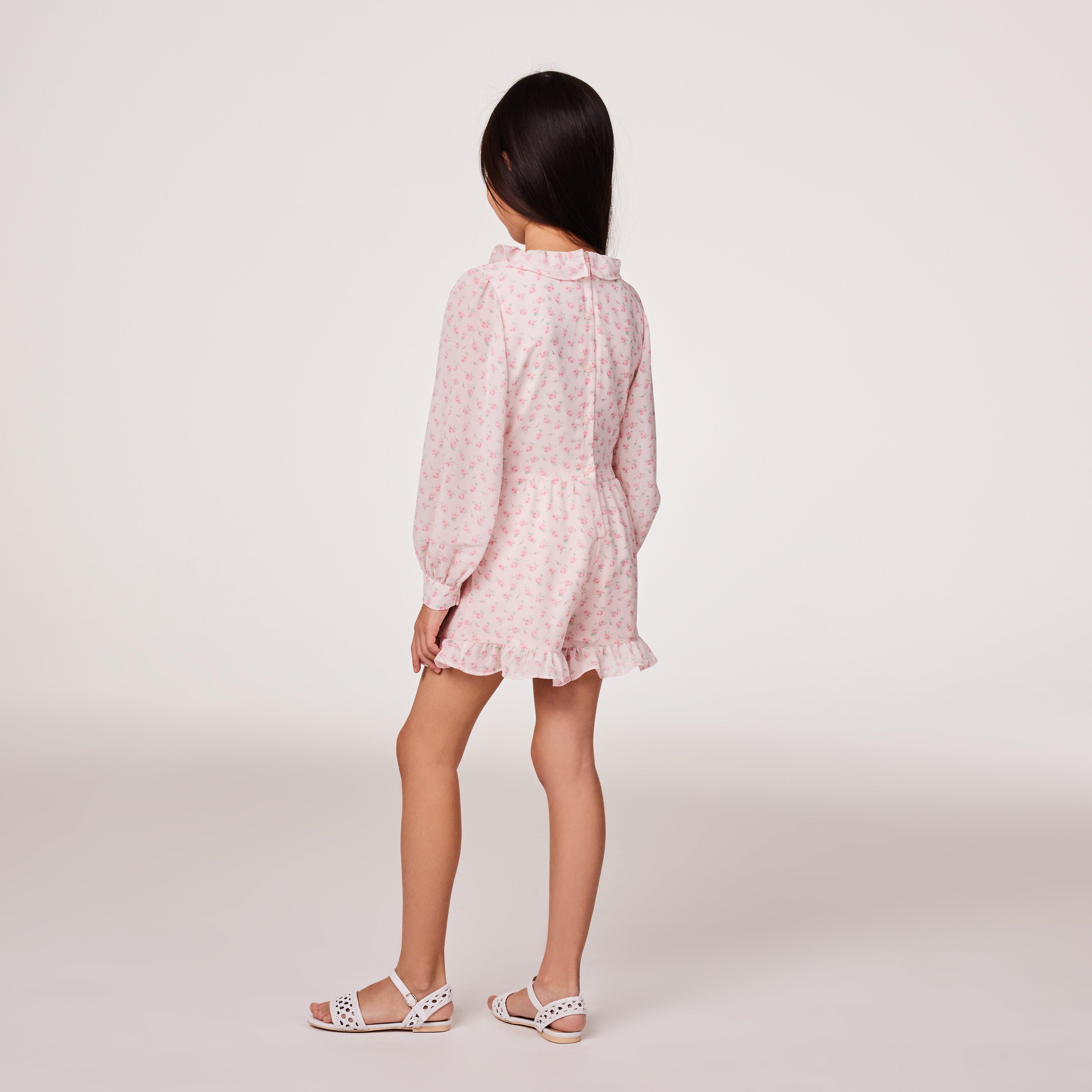 Floral Ruffle Trim Romper image number 5