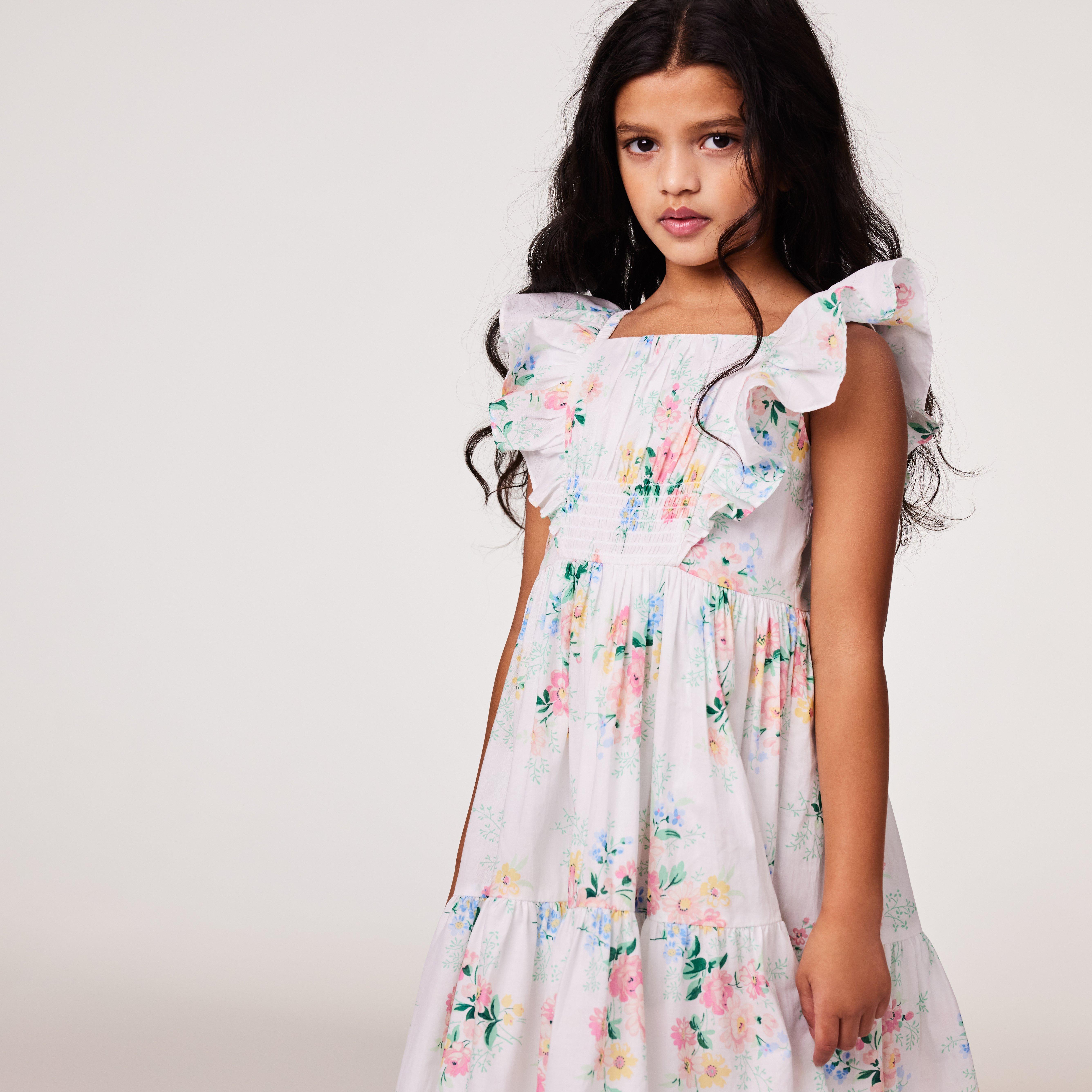 Floral Smocked Ruffle Dress image number 6