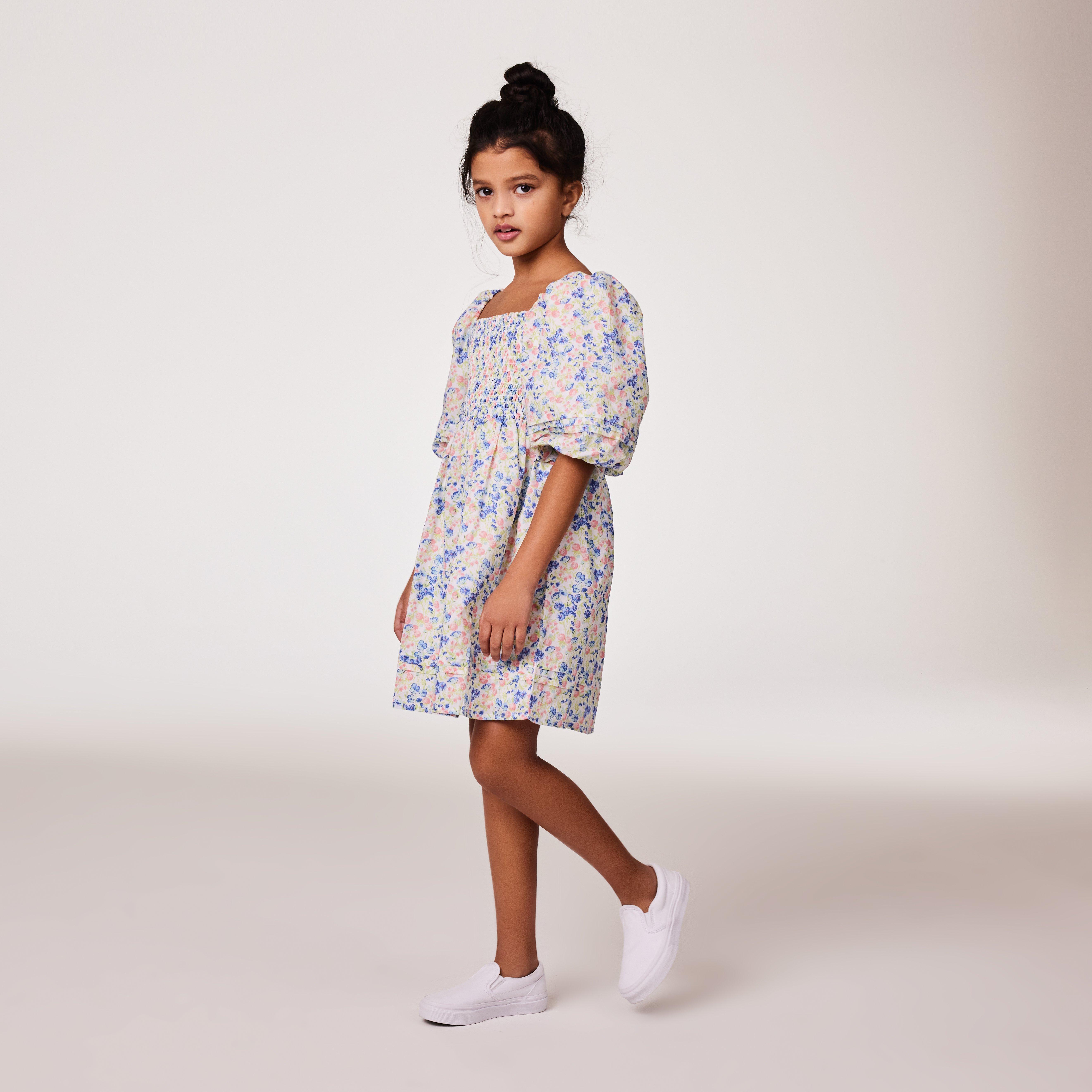 The Natalie Floral Smocked Bubble Sleeve Dress image number 5