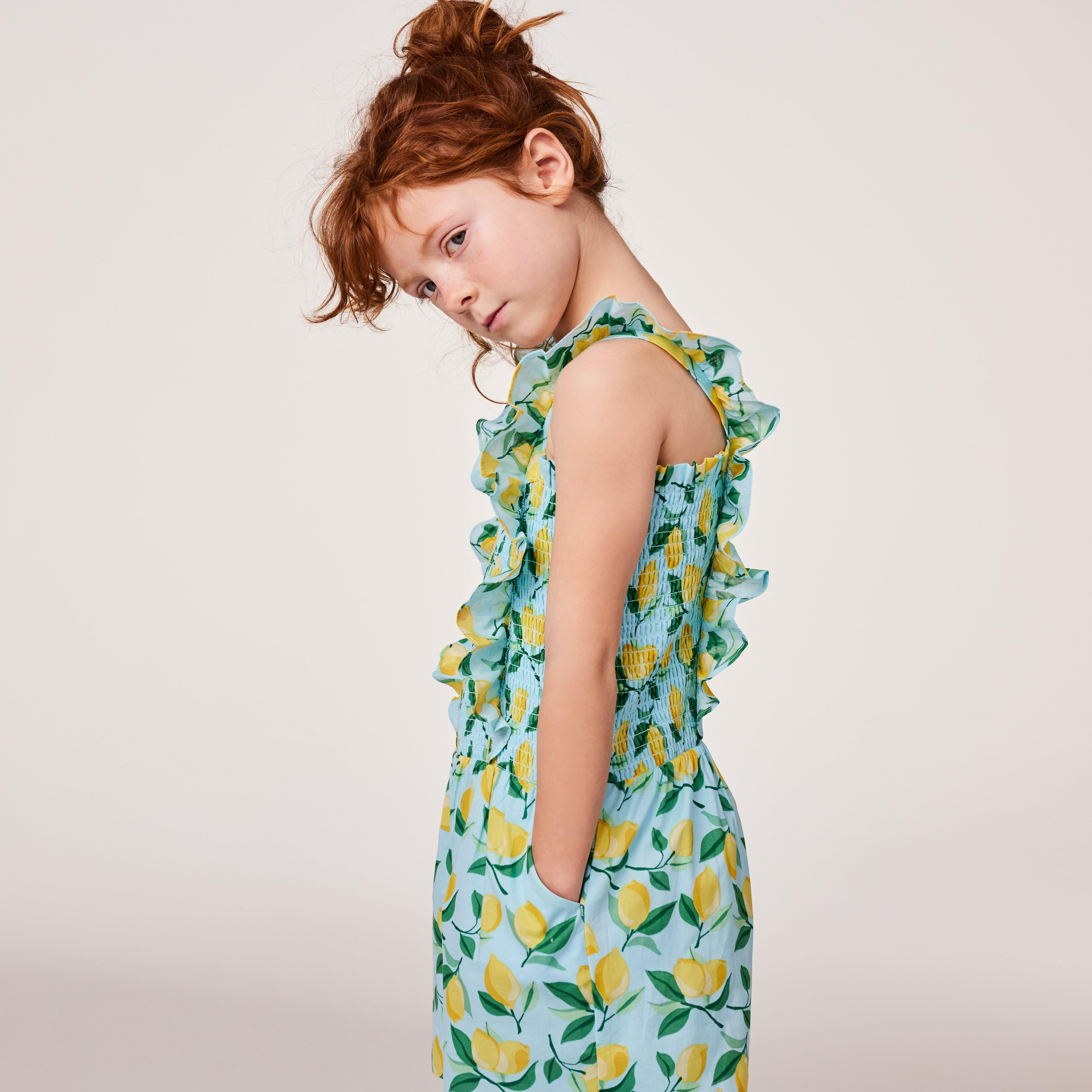 Lemon Smocked Romper image number 4