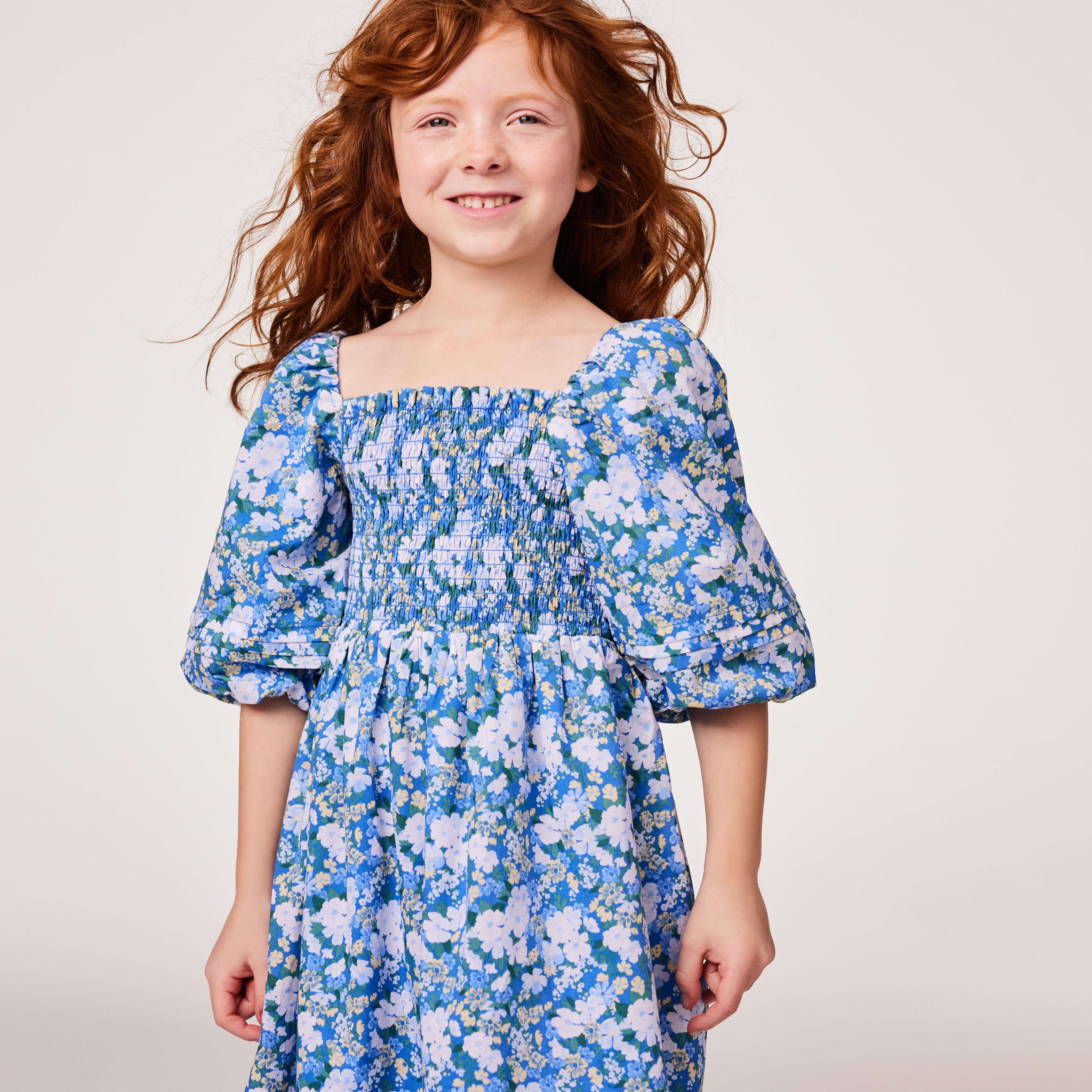 The Natalie Floral Smocked Bubble Sleeve Dress image number 5