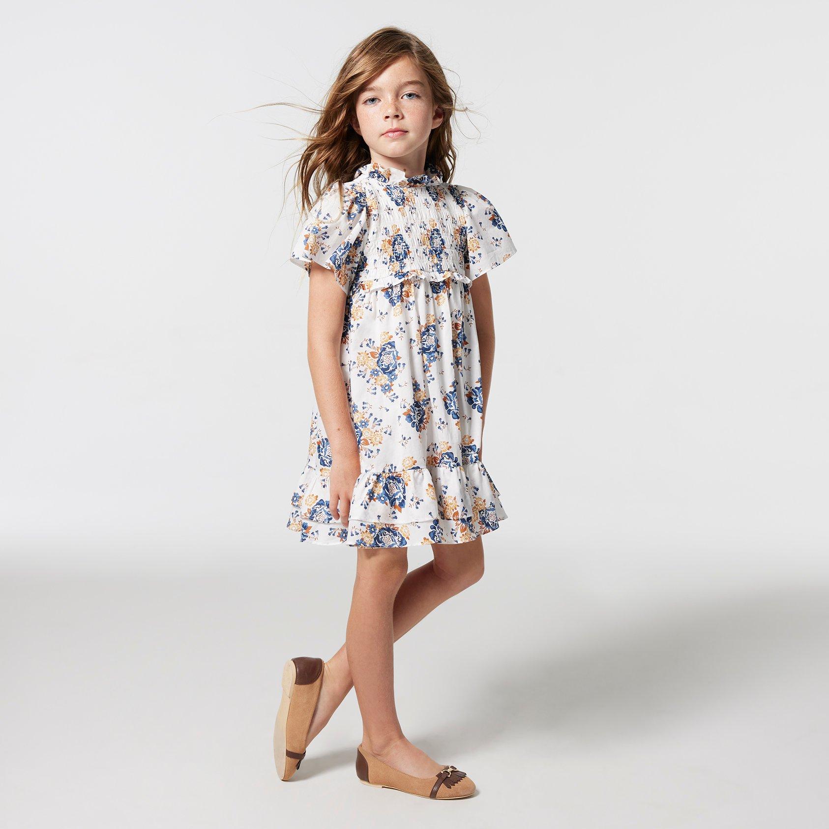 Floral Smocked Flutter Sleeve Dress image number 0