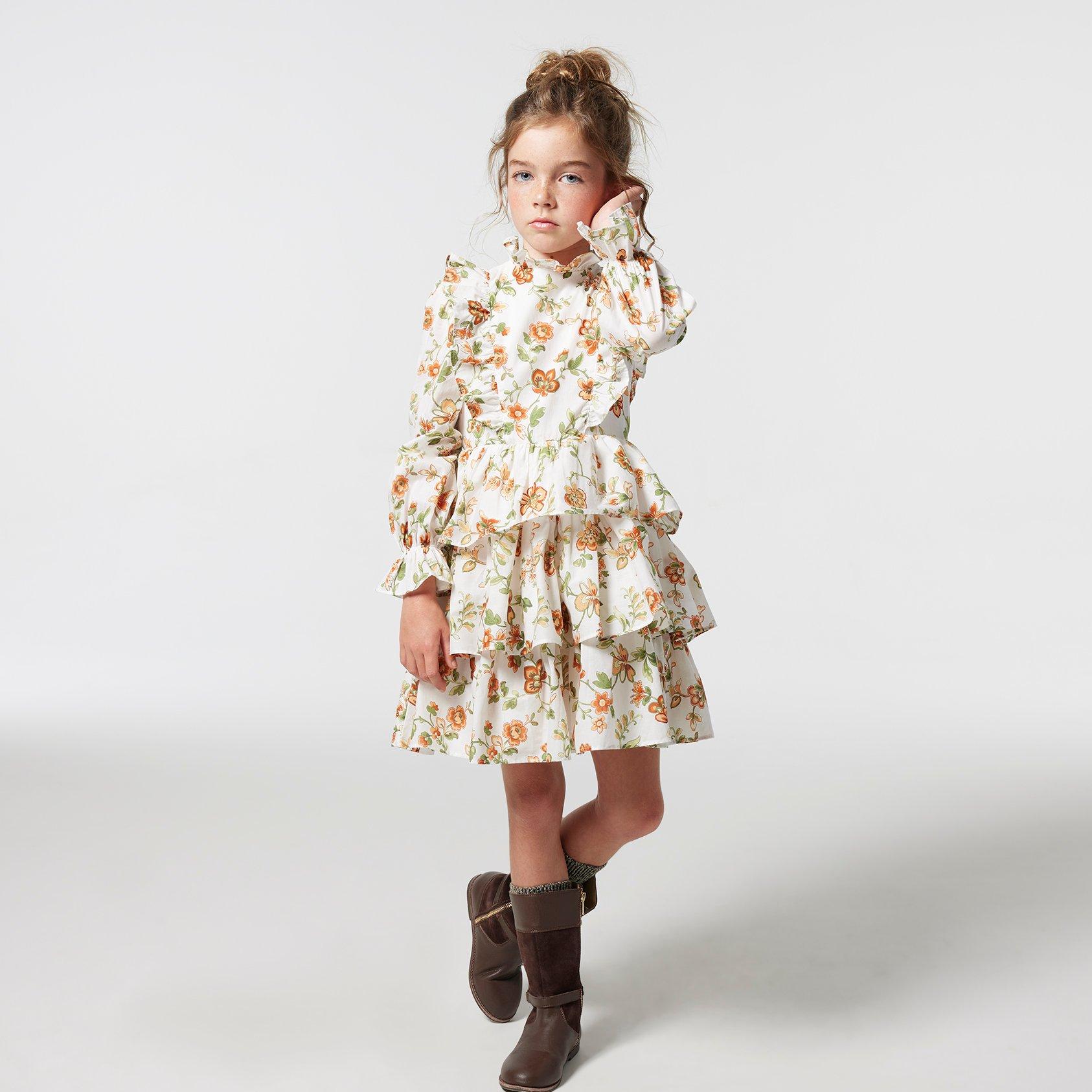 Girl Jet Ivory Floral Tiered Ruffle Dress by Janie and Jack