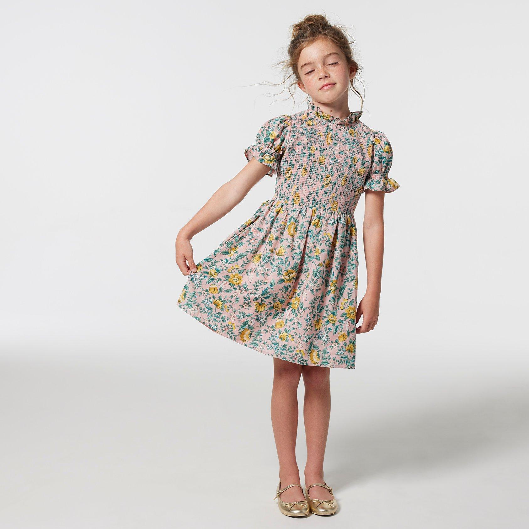 Girl Pink Touch Floral The Hannah Floral Smocked Dress by Janie and Jack