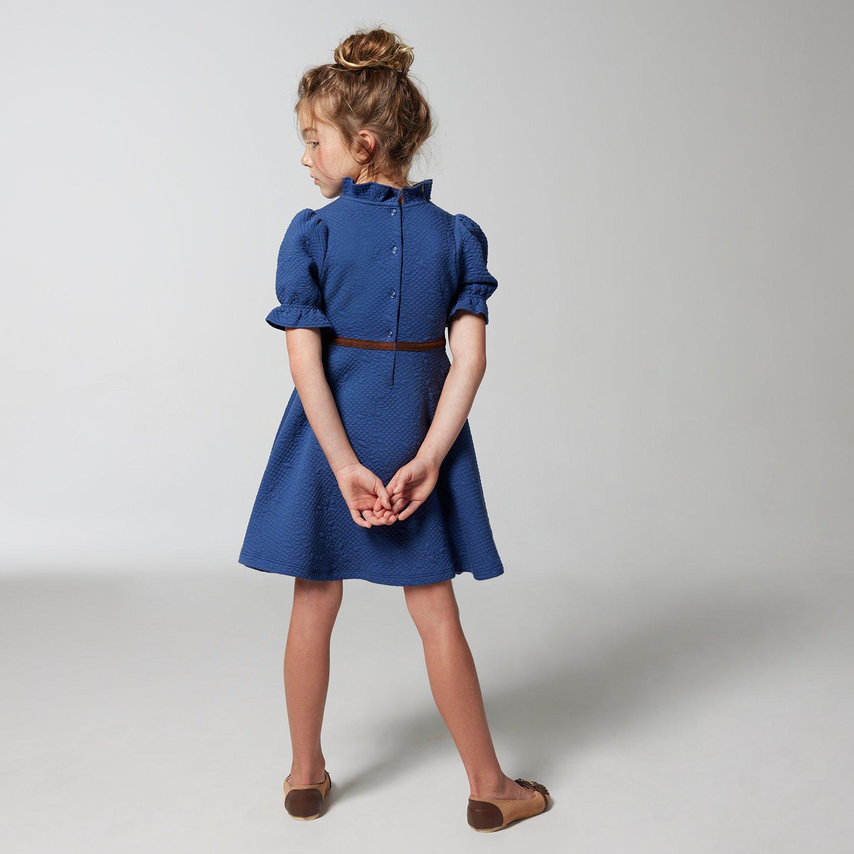 Quilted Jacquard Puff Sleeve Dress image number 2