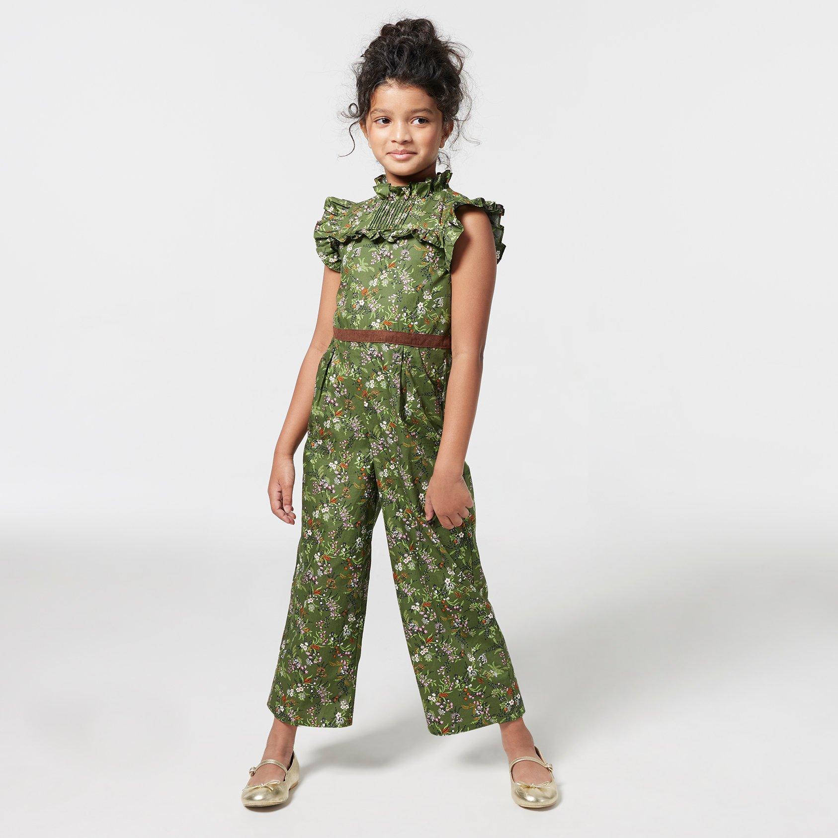 Floral ruffle jumpsuit best sale