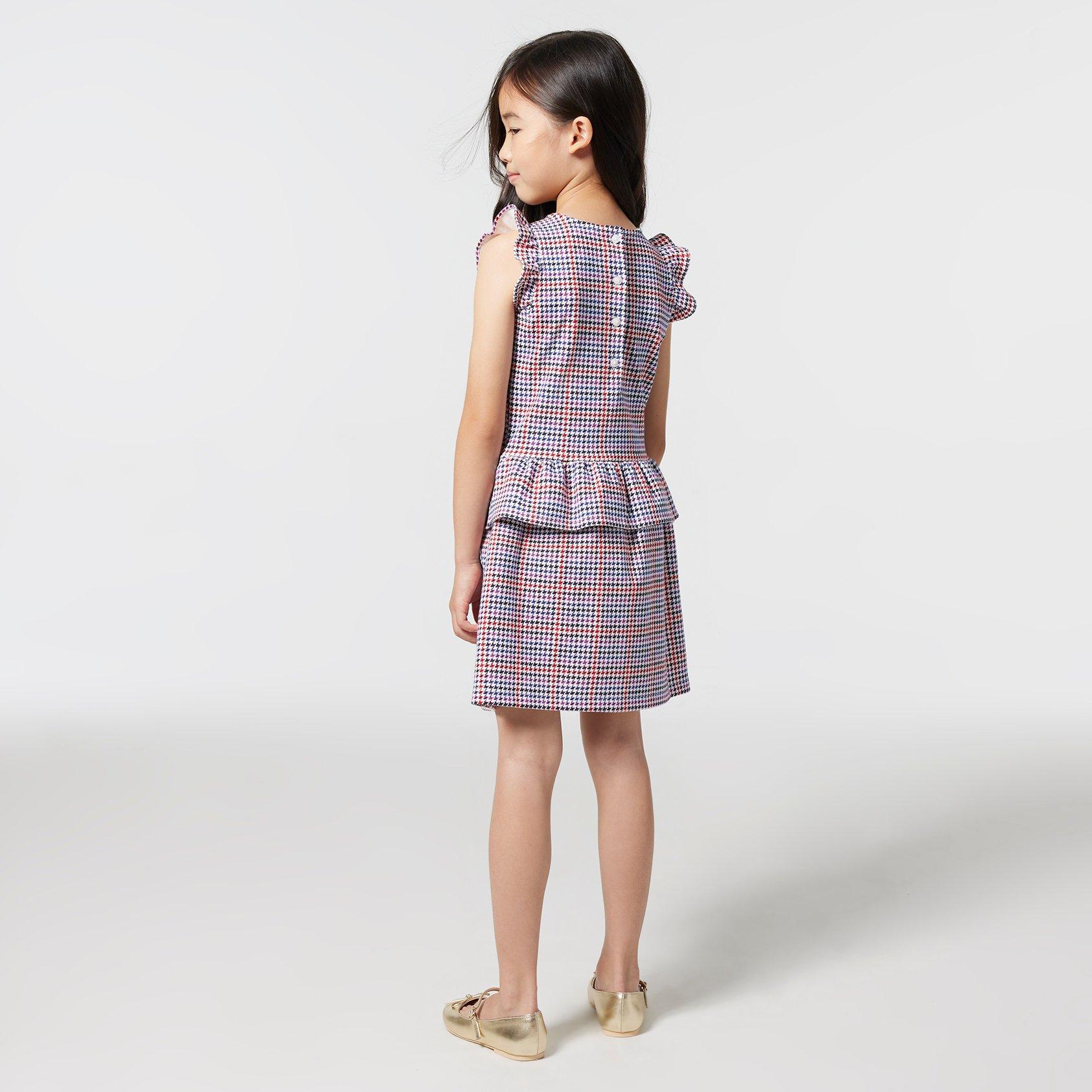 Houndstooth Plaid Ruffle Ponte Dress image number 2