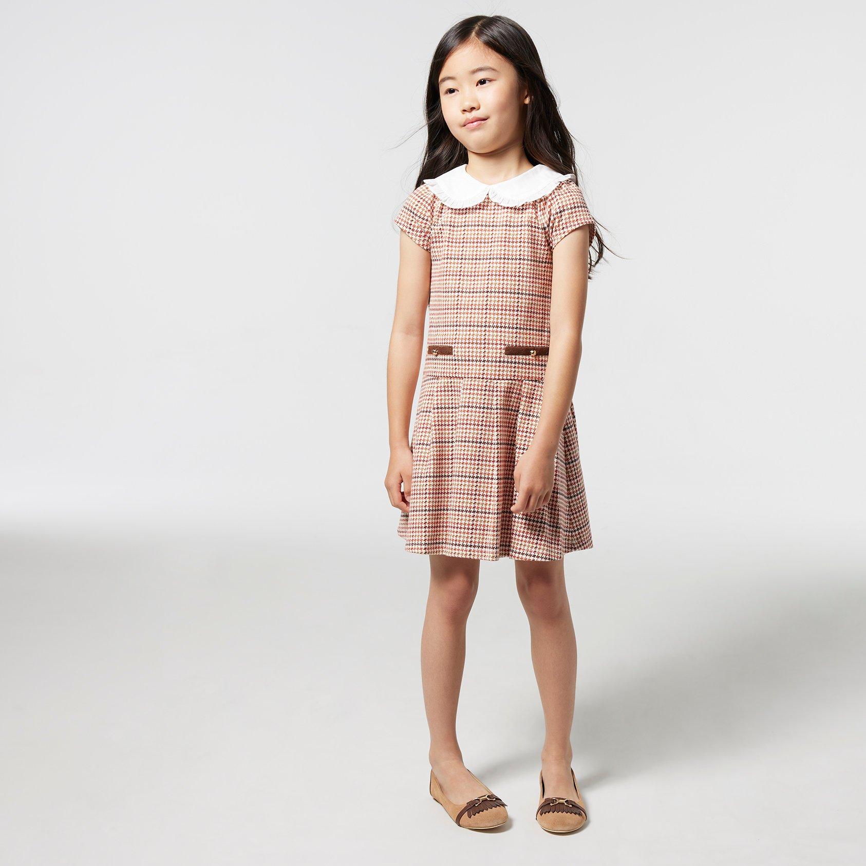 Girl Rust Houndstooth Plaid Houndstooth Plaid Ponte Dress by Janie and Jack
