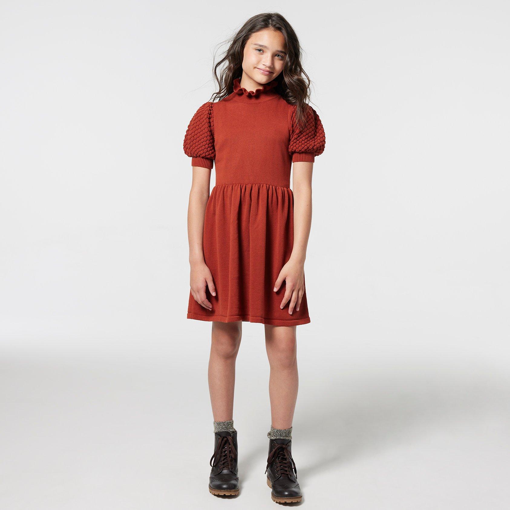 Tween Burnt Henna Puff Sleeve Sweater Dress by Janie and Jack