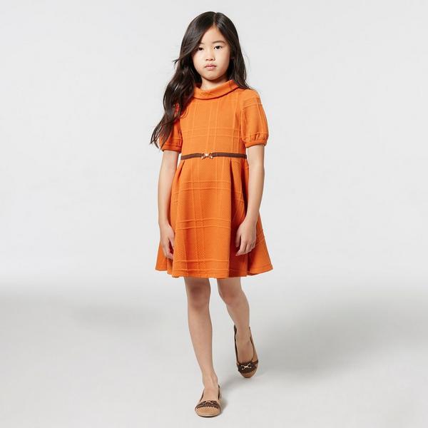 Janie and Jack Quilted Puff Sleeve Jacquard Dress