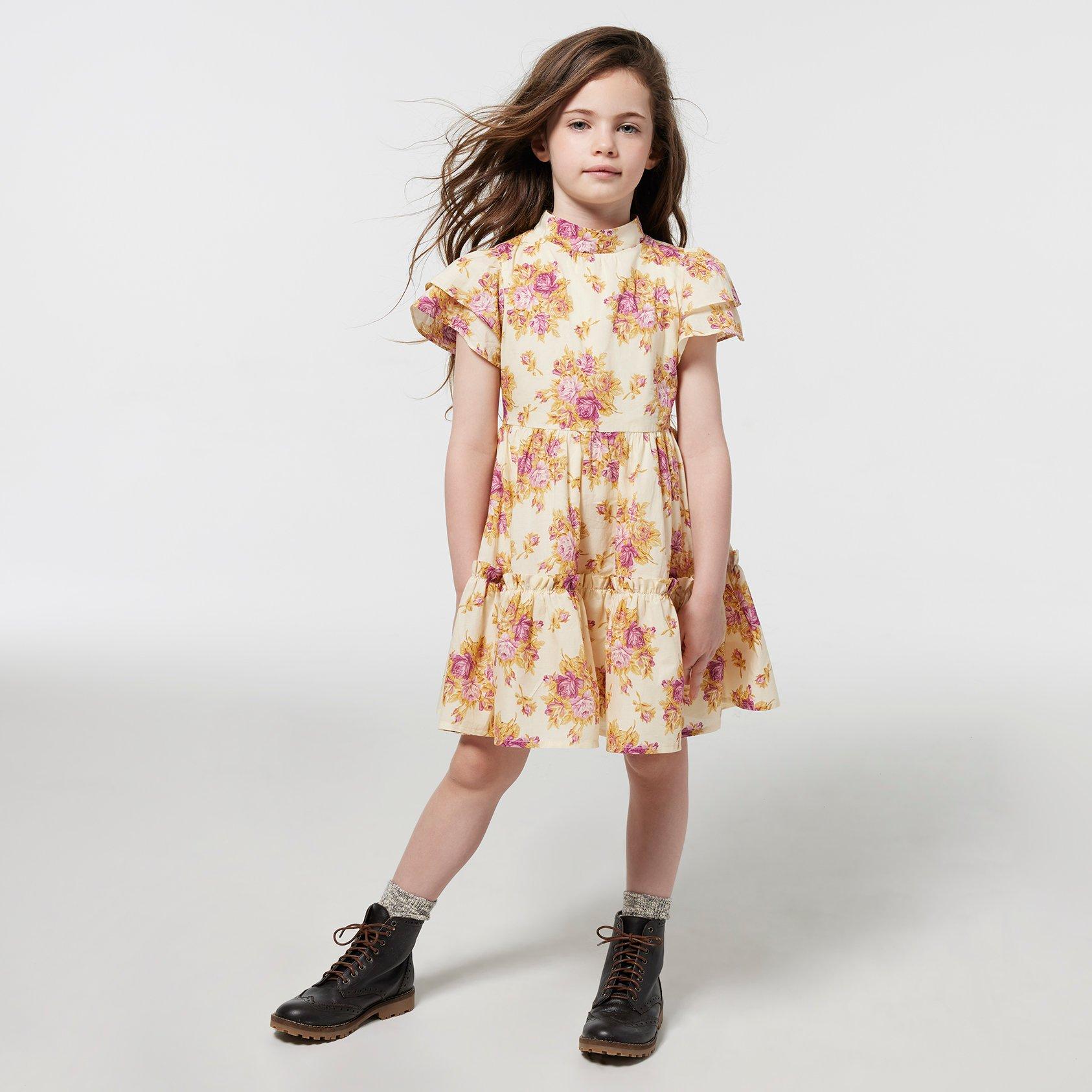 Floral Ruffle Sleeve Dress