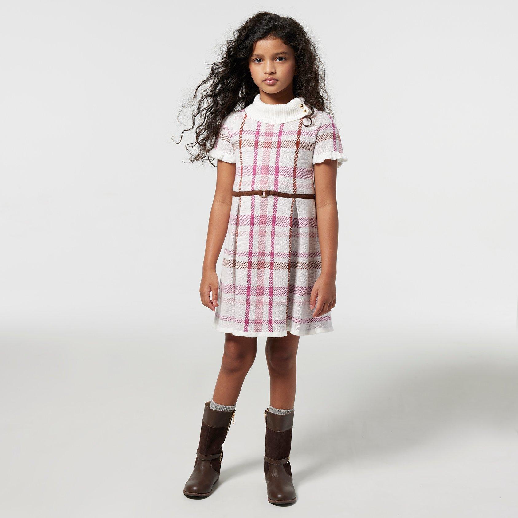 Plaid Pleated Sweater Dress image number 0