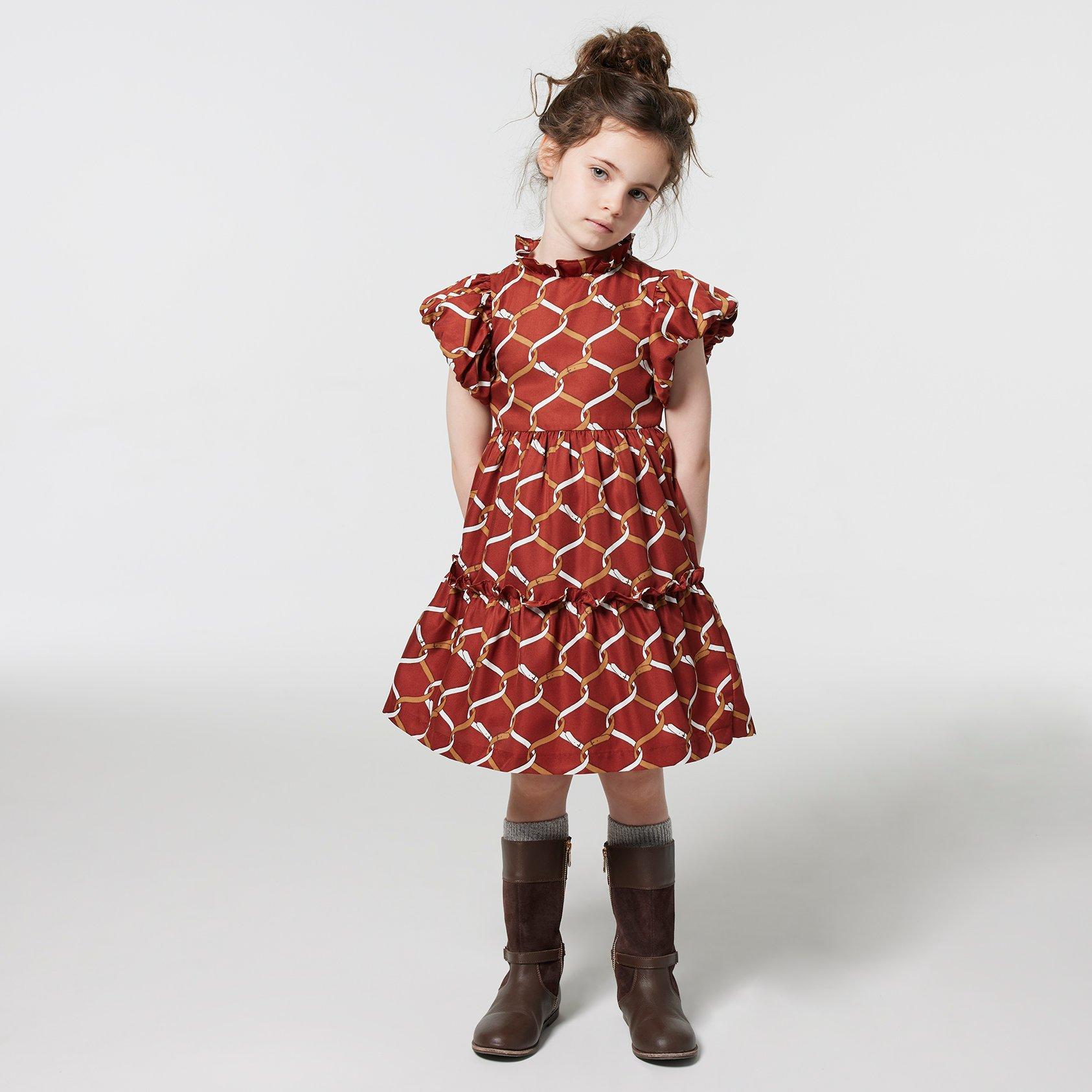 Equestrian Bridle Bubble Sleeve Dress  image number 0