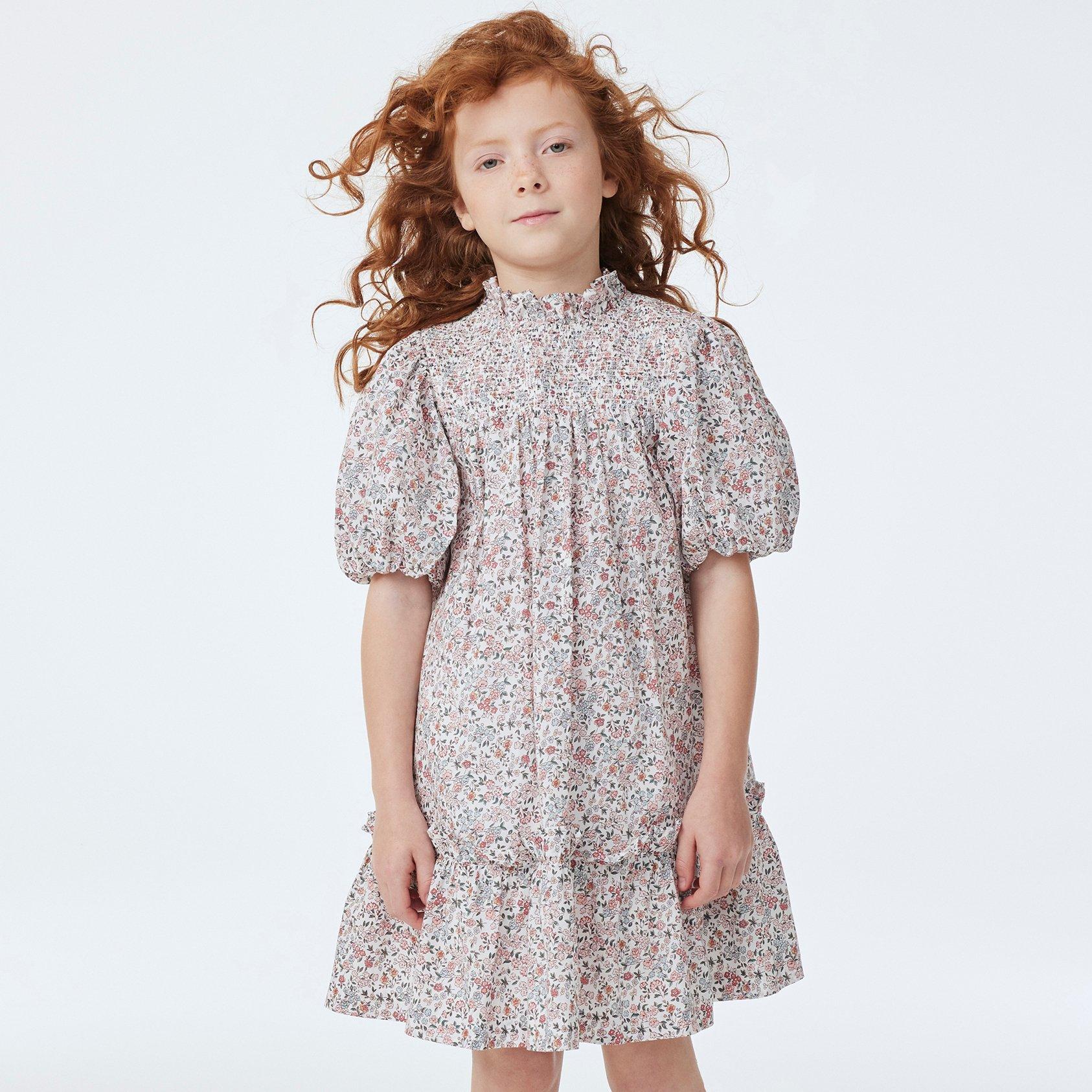 Girl Jet Ivory Floral The Olivia Smocked Dress by Janie and Jack