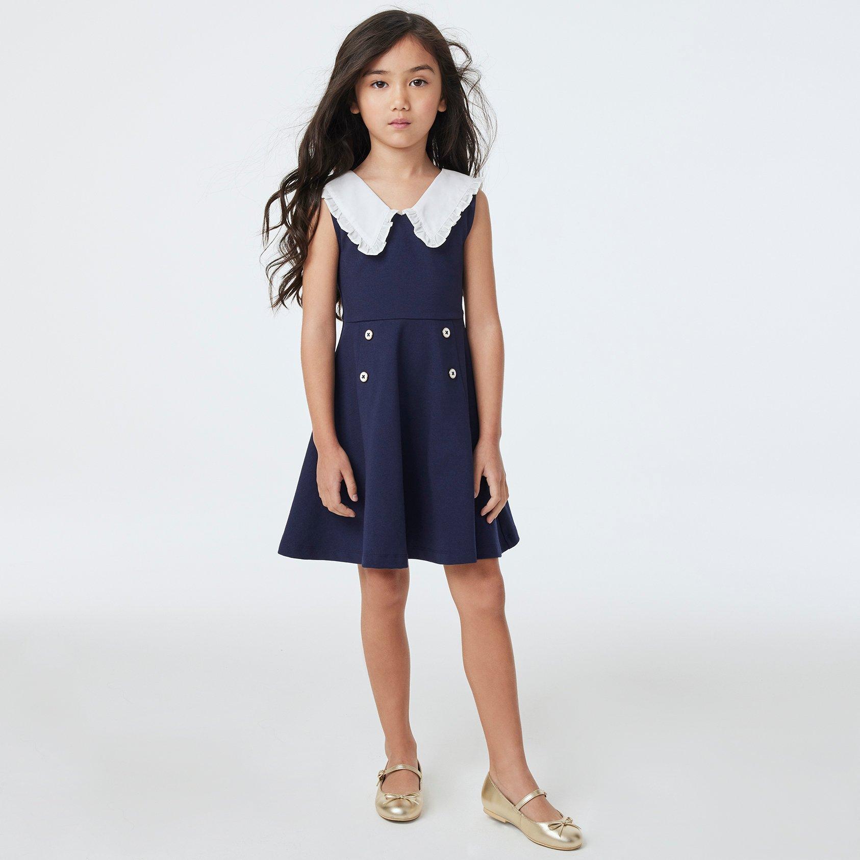 Ruffle Collar Ponte Dress image number 1