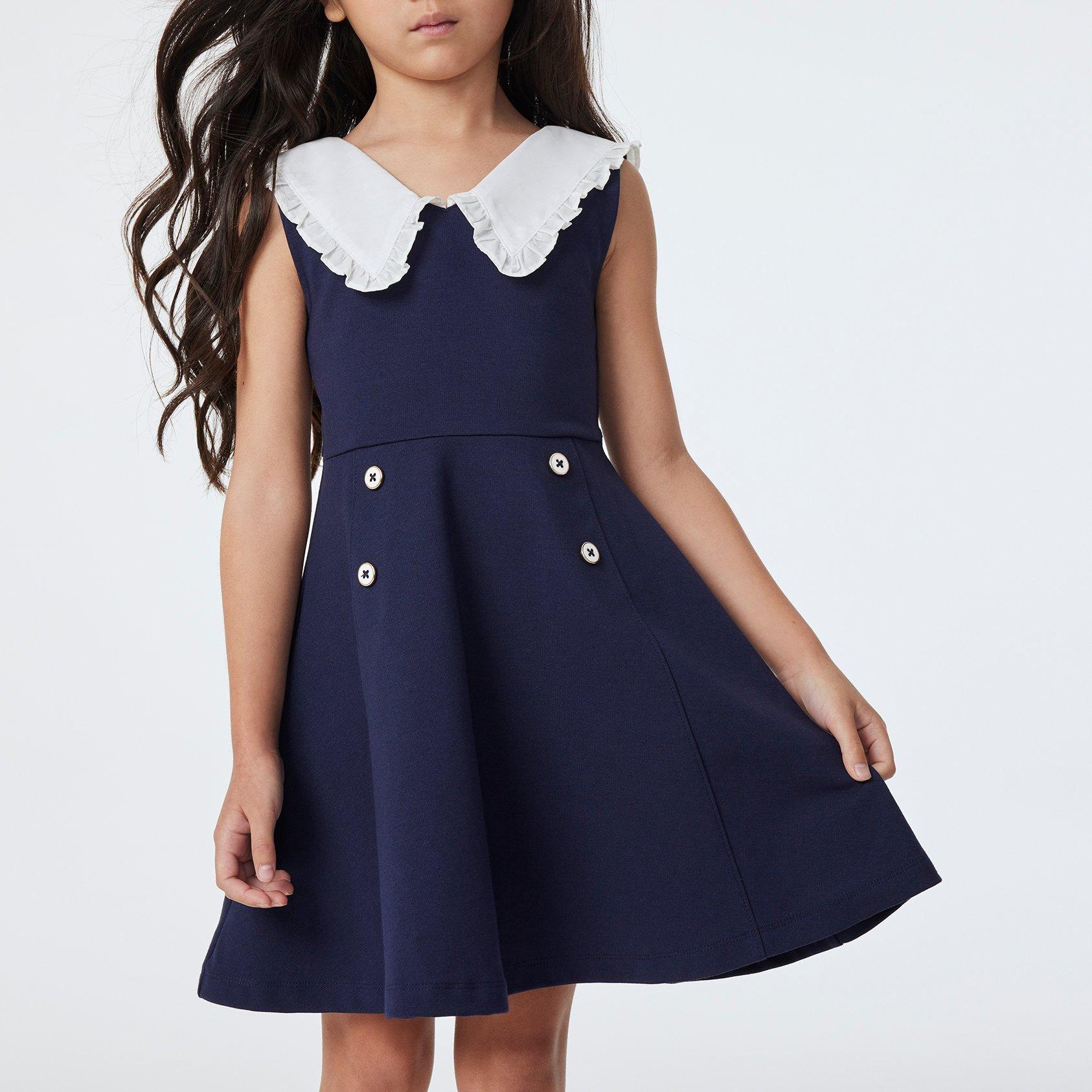 Ruffle Collar Ponte Dress image number 5